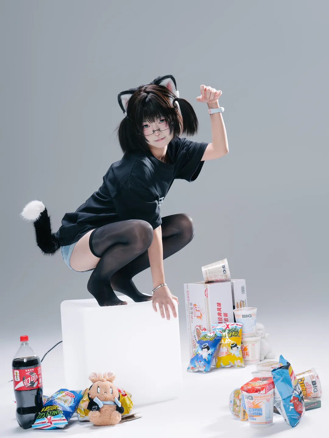 白棚猫娘主题糖水片，零食道具拉满的慵懒日常 - 第 9 张