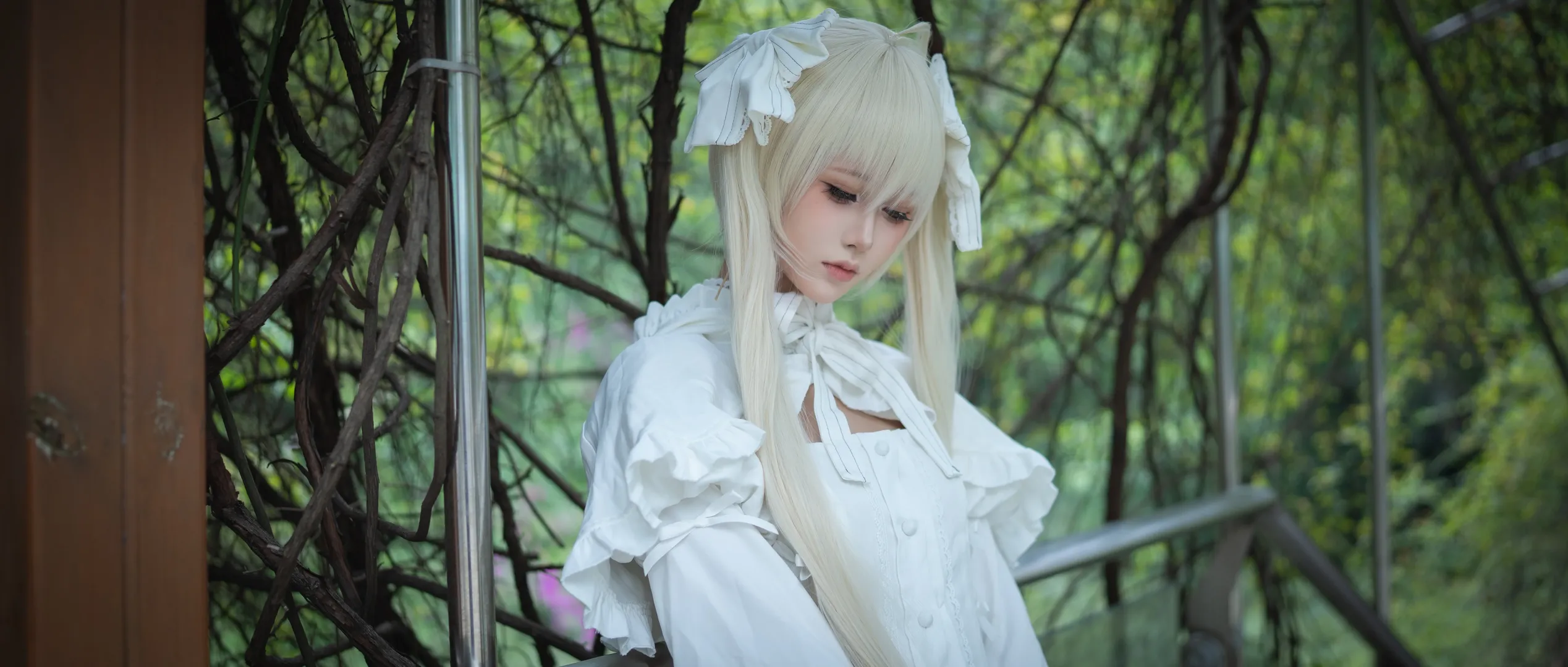 【春日野穹cos】缘之空里的白裙少女，游乐园的清新碎片 - 第 6 张