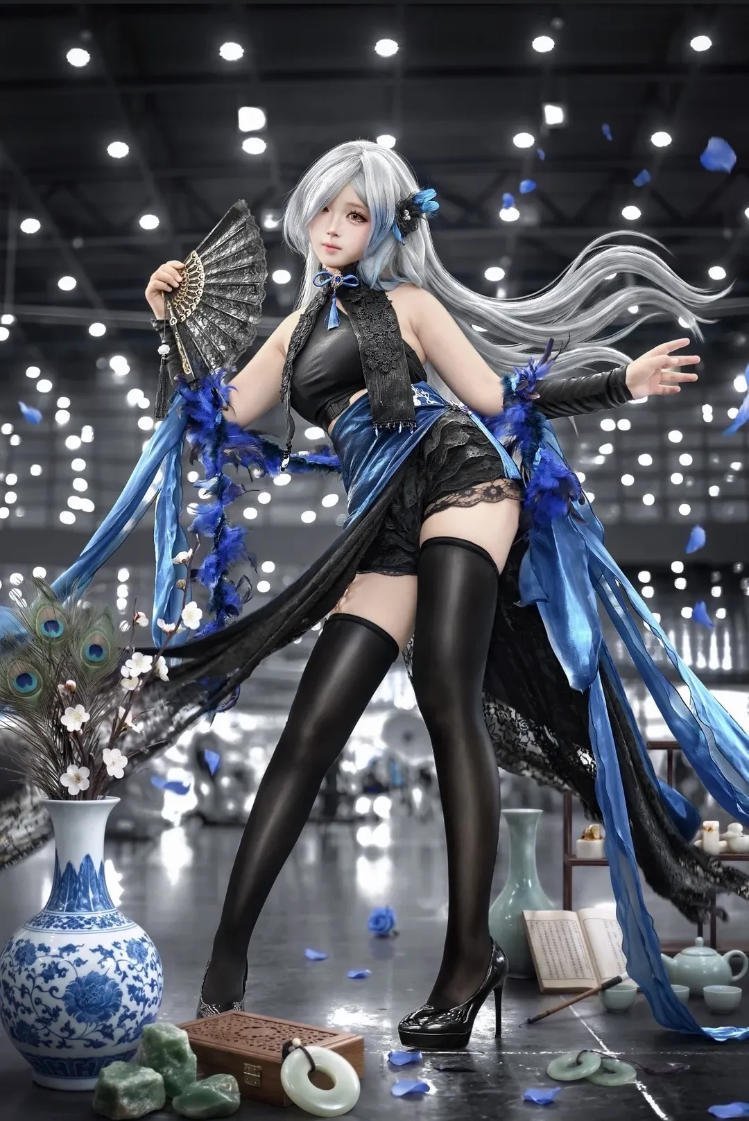 【彰武cos】碧蓝航线这套黑蓝蕾丝造型的细节记录 - 第 1 张