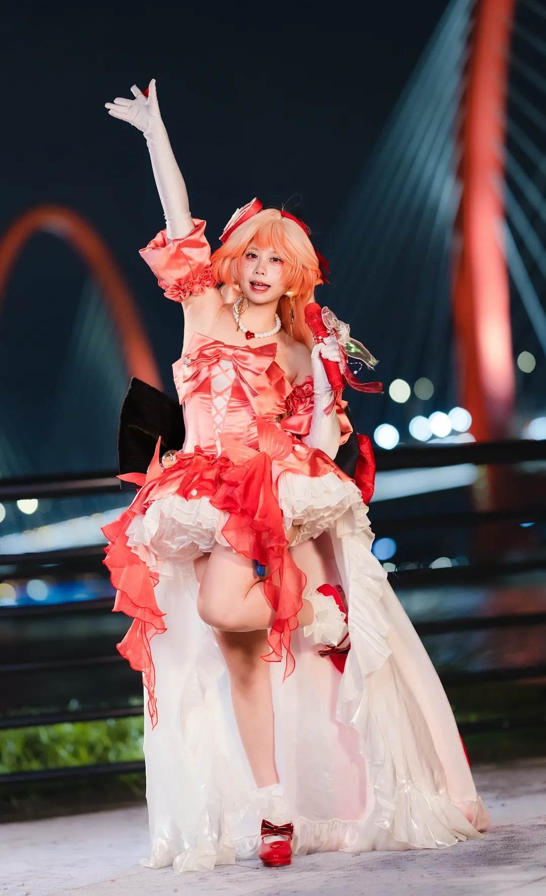 【明日方舟遥cos】夜桥下的月行水上，拍出角色专属氛围感 - 第 4 张