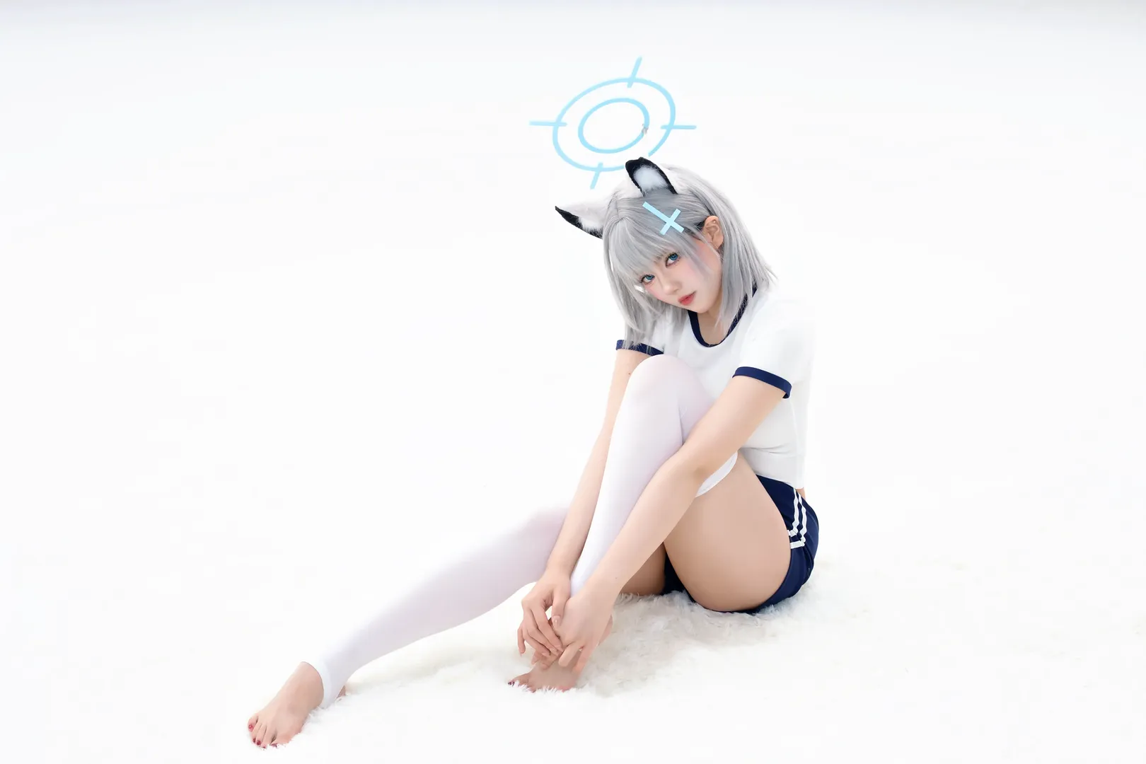 【砂狼白子cos】蔚蓝档案白运动服系列写真 - 第 2 张