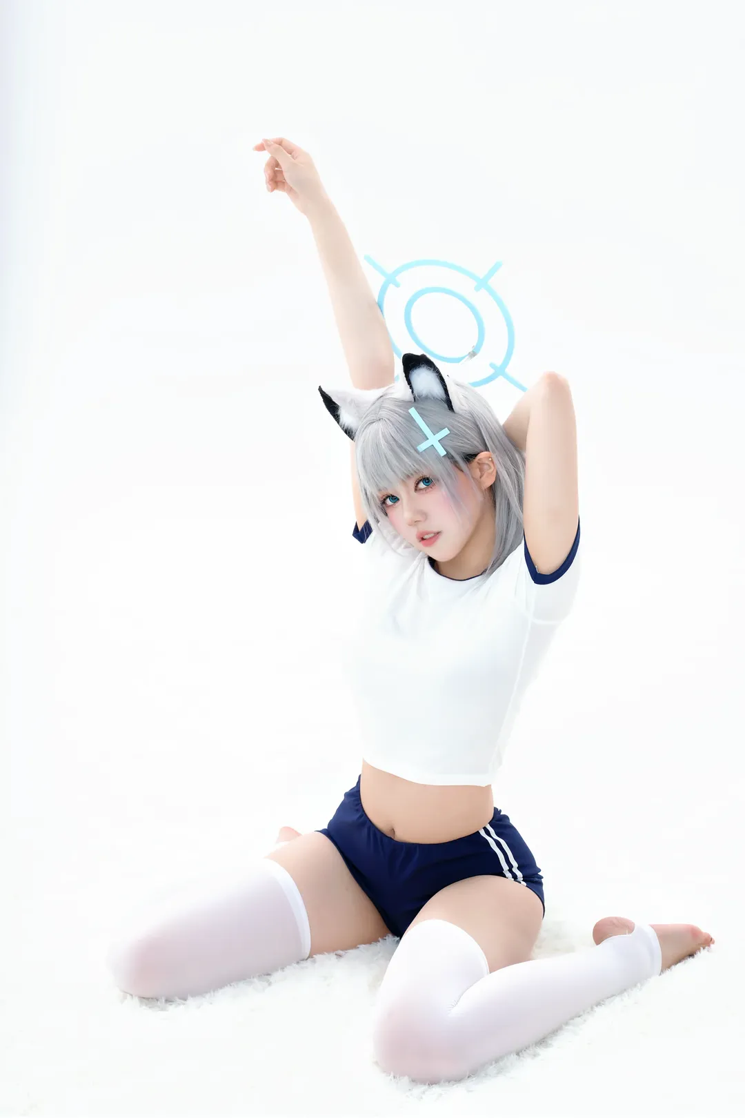 【砂狼白子cos】蔚蓝档案白运动服系列写真 - 第 3 张