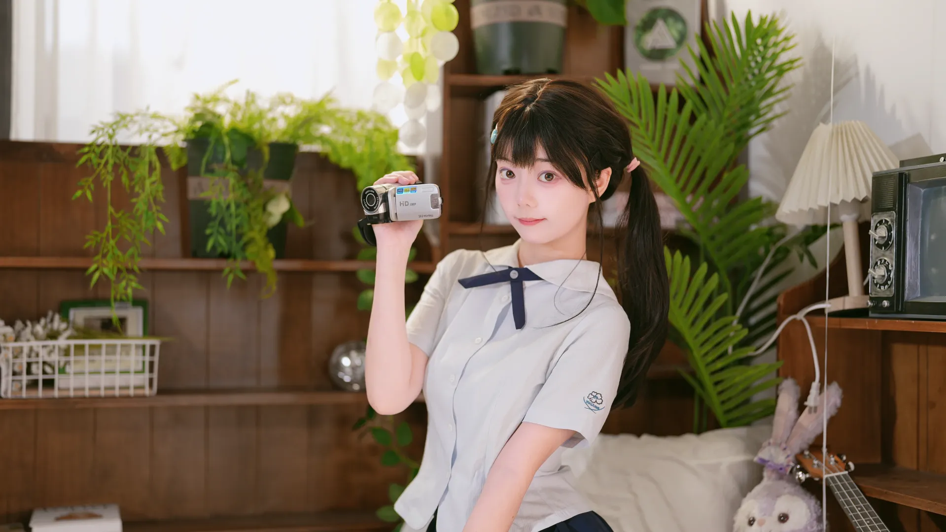 水手服白丝搭配复古DV，纯欲氛围感拉满 - 第 6 张