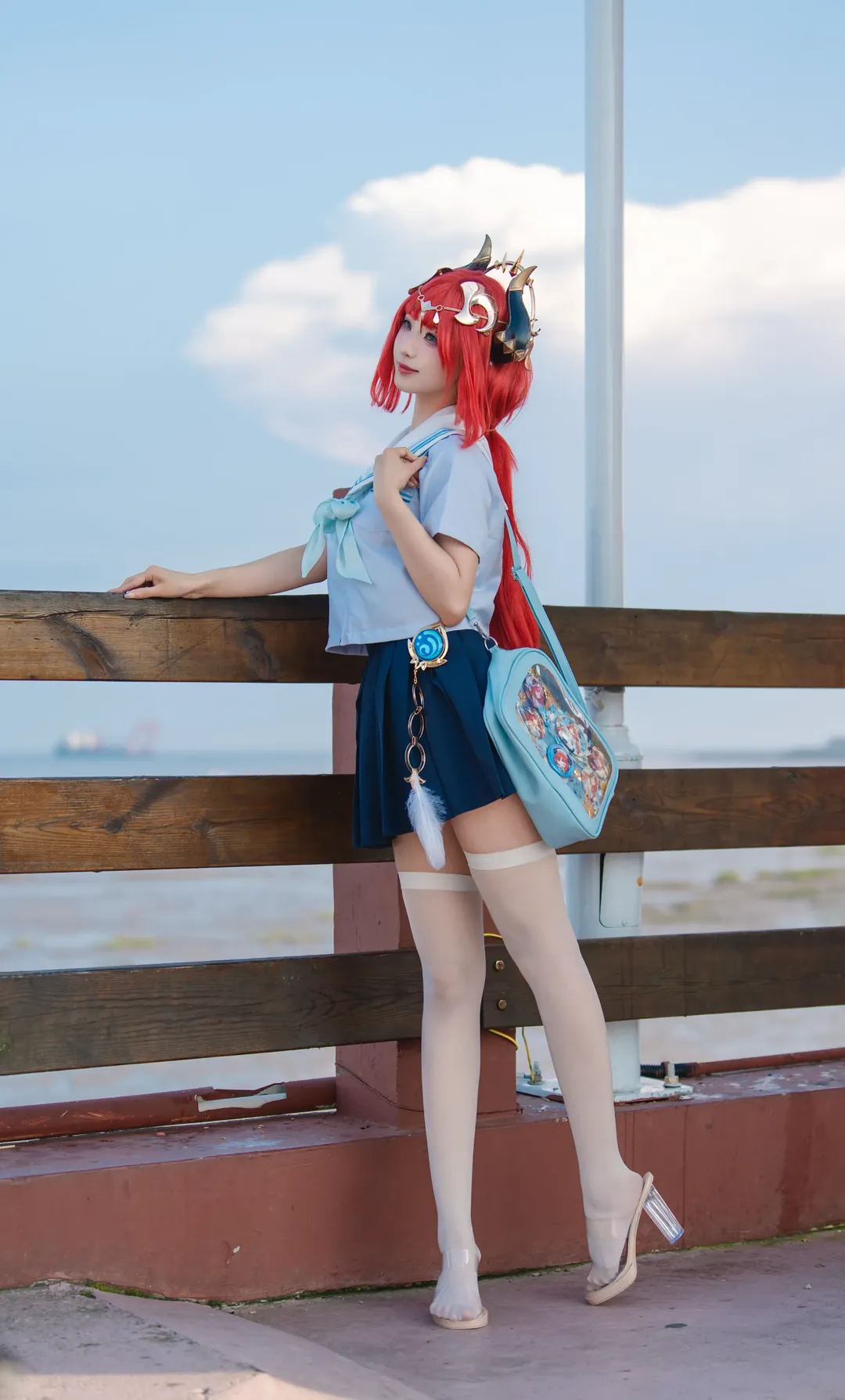 原神妮露水手服cos，夏日甜妹JK制服穿搭分享 - 第 1 张