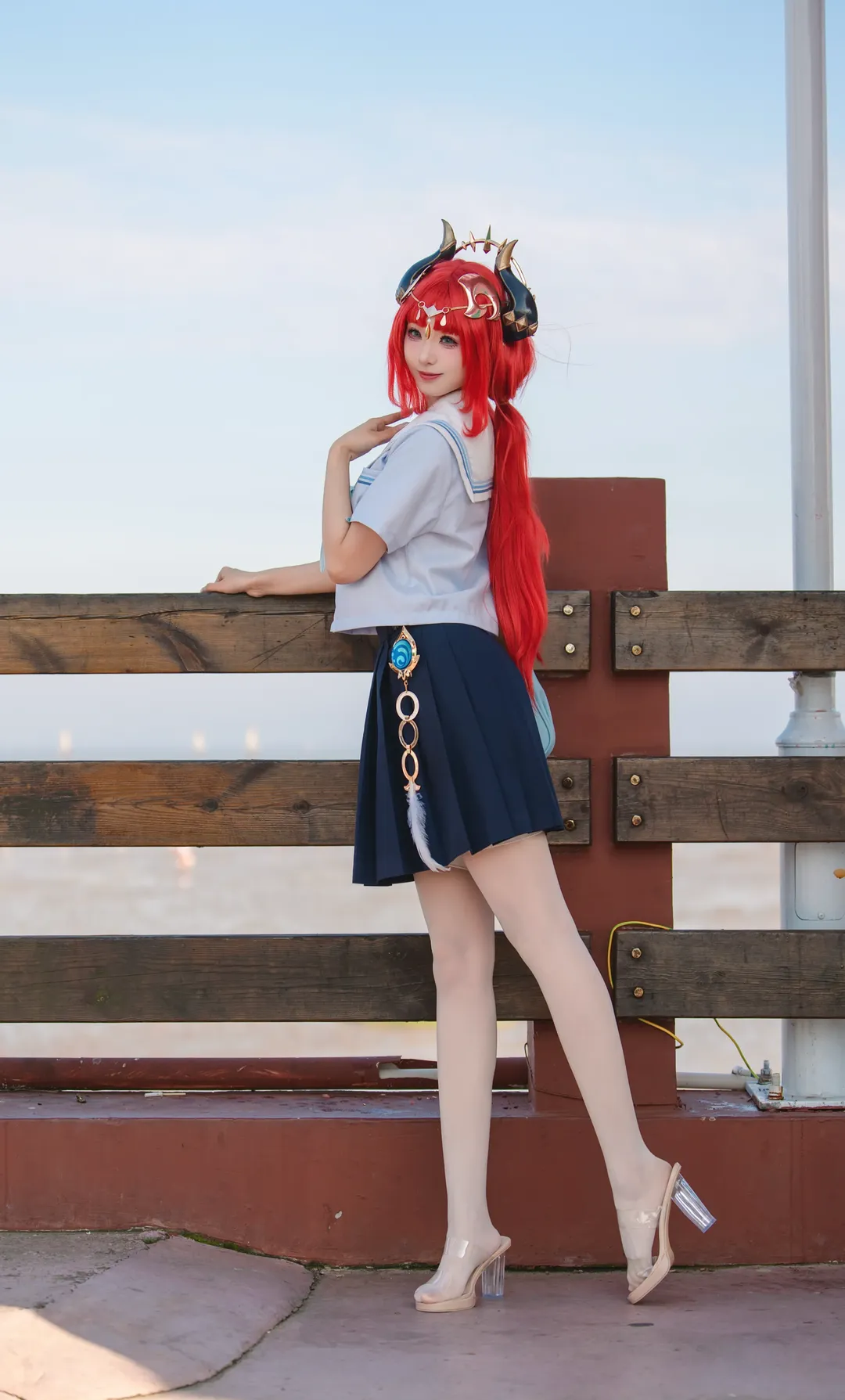 原神妮露水手服cos，夏日甜妹JK制服穿搭分享 - 第 2 张