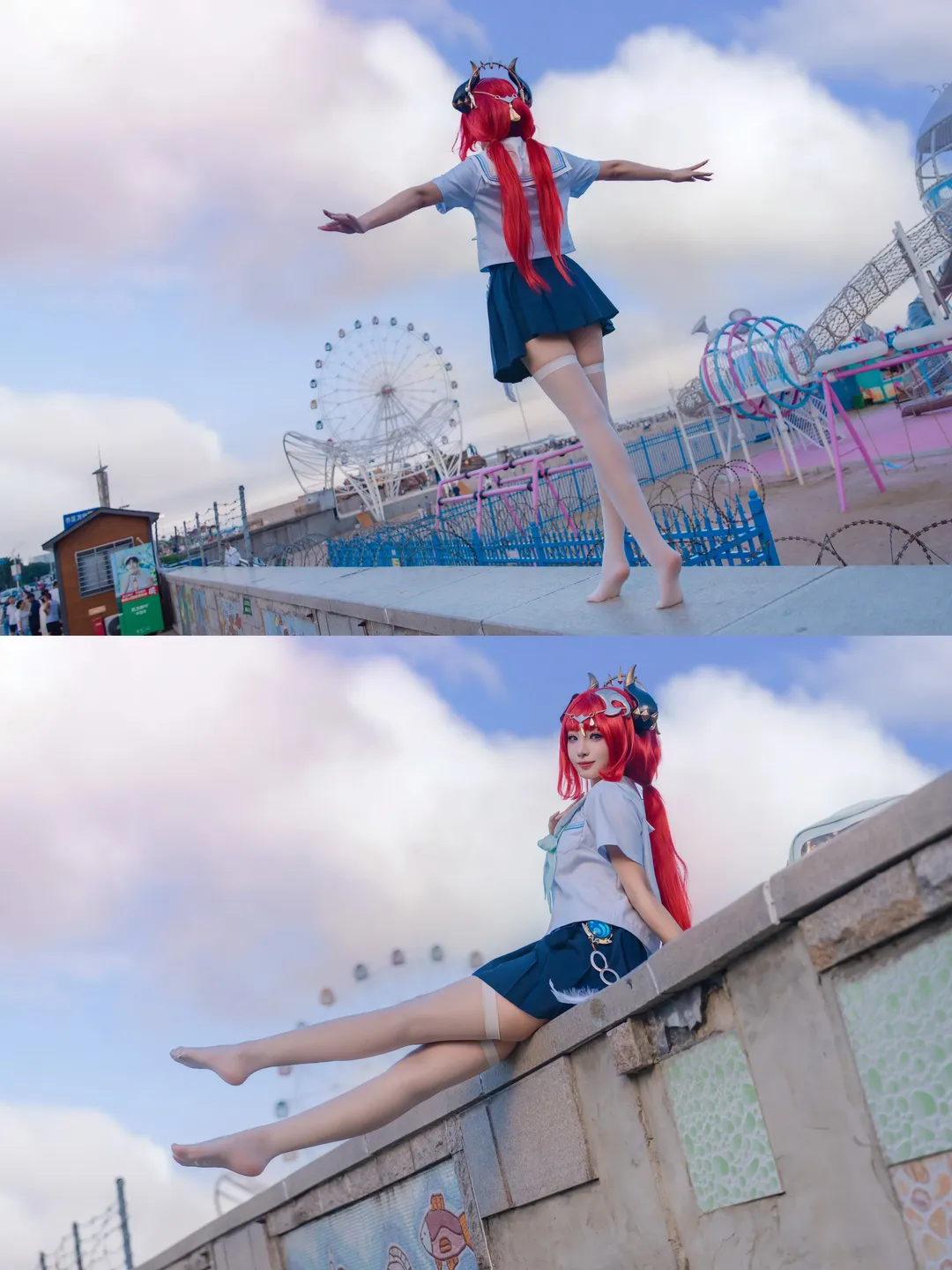 【妮露cos】原神水手服，夏日摩天轮下的清风 - 第 1 张