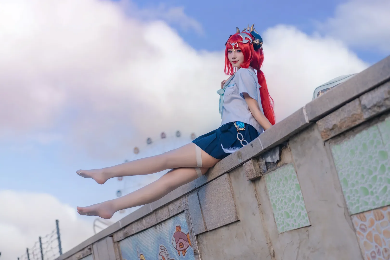 【妮露cos】原神水手服，夏日摩天轮下的清风 - 第 2 张