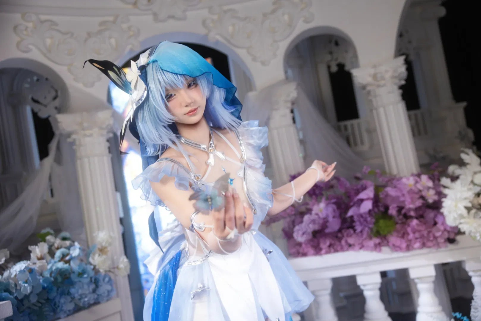 【守岸人cos】鸣潮的蓝色幻梦，这套银丝网纱裙细节真的绝了 - 第 8 张