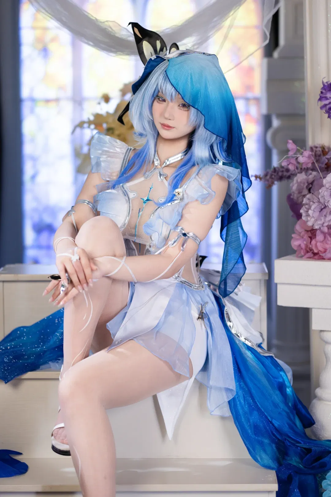 【守岸人cos】鸣潮的蓝色幻梦，这套银丝网纱裙细节真的绝了 - 第 9 张