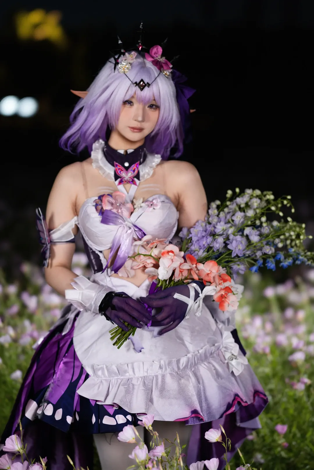 【遐蝶cos】夜色花海中的紫色幻梦 - 第 3 张