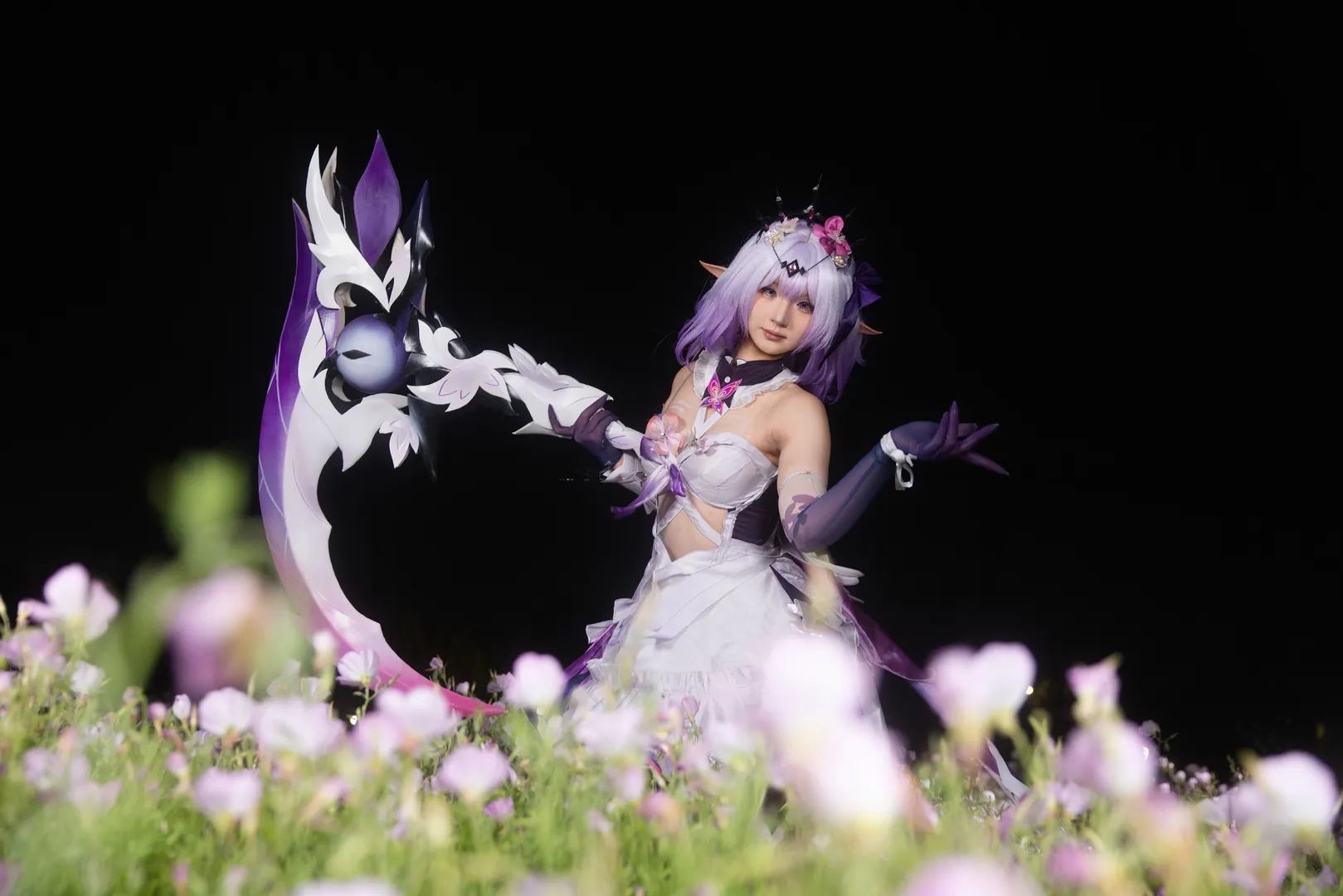 【遐蝶cos】夜色花海中的紫色幻梦 - 第 4 张