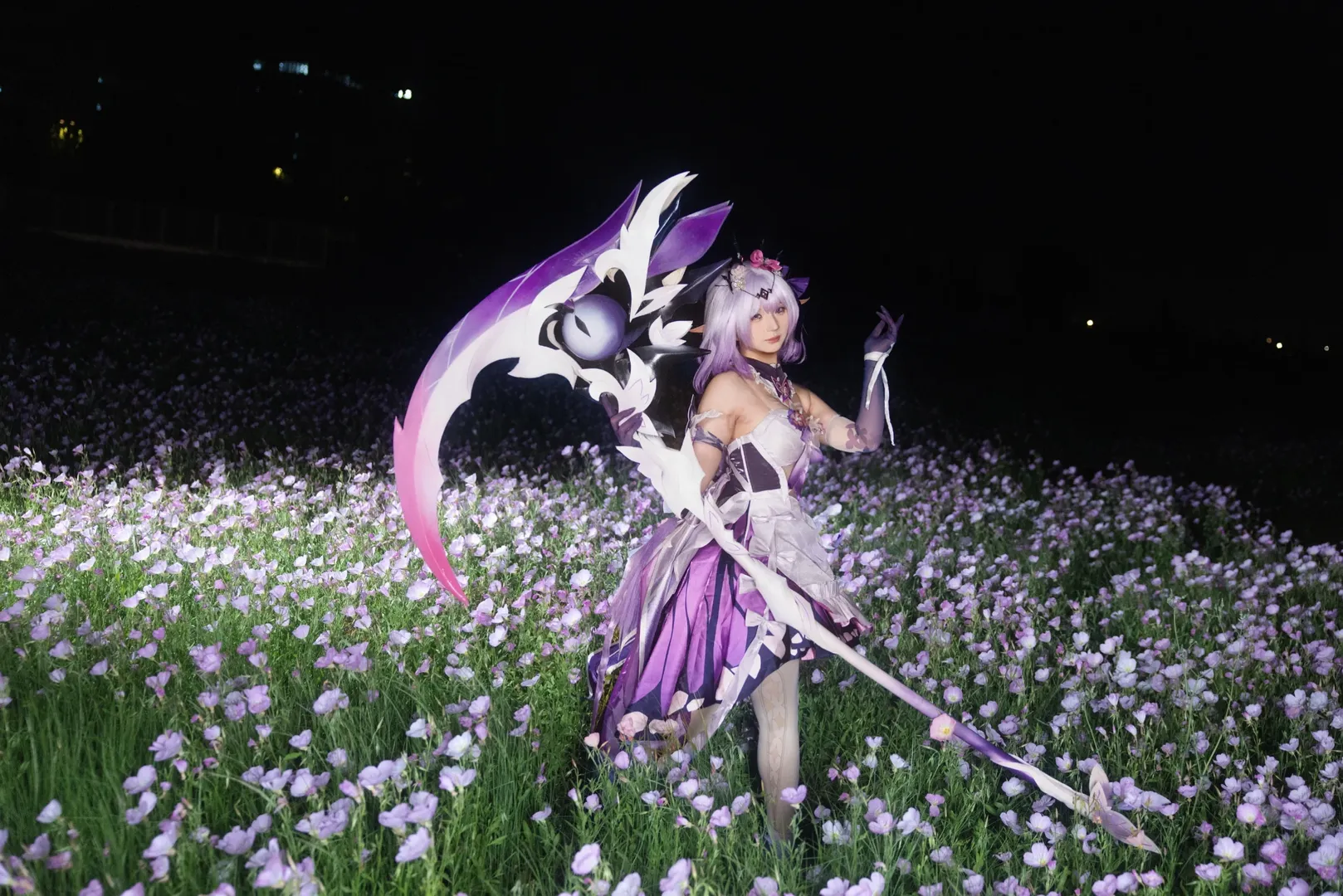 【遐蝶cos】崩坏星穹铁道蝶恋花主题花海夜景 - 第 2 张
