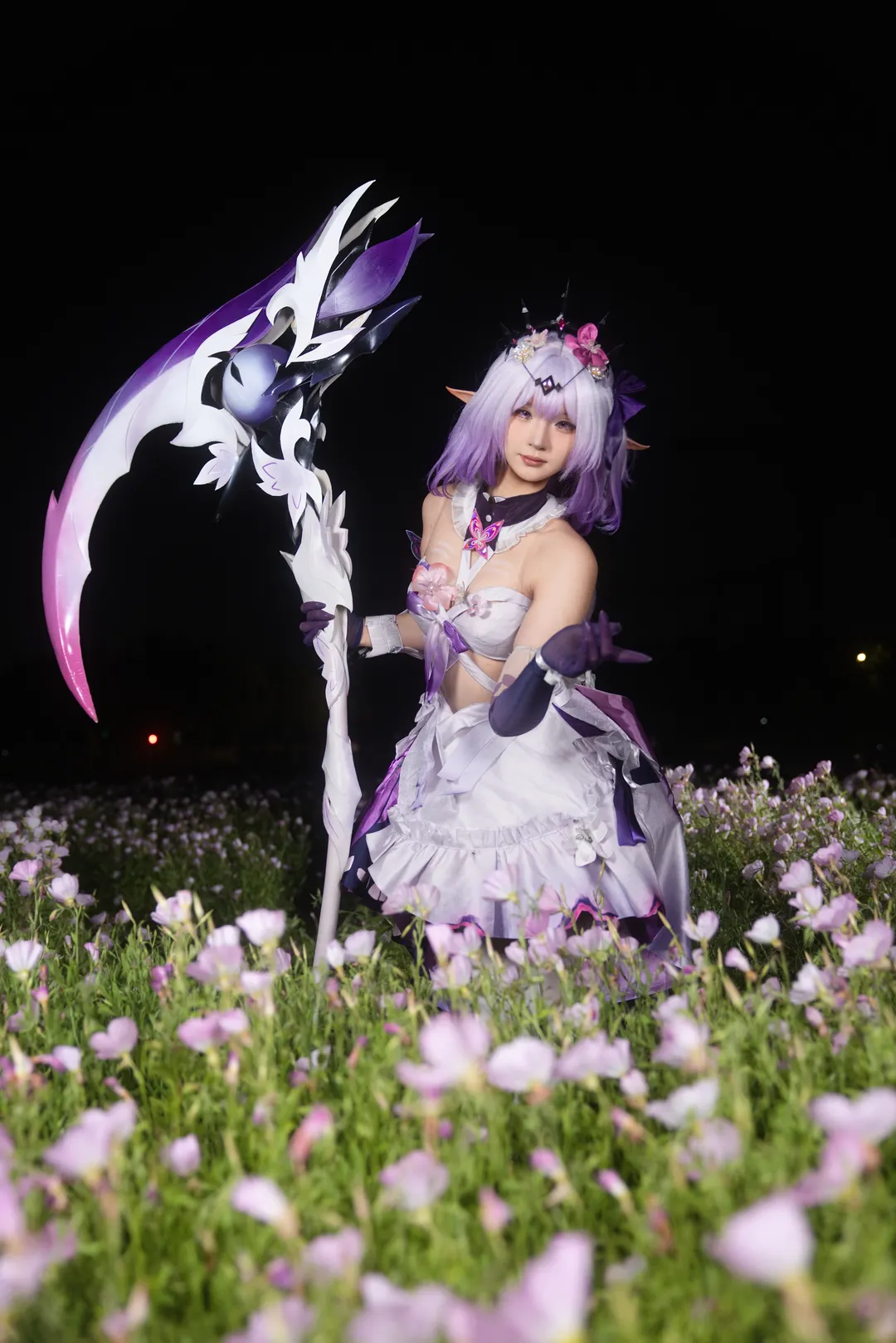 【遐蝶cos】崩坏星穹铁道蝶恋花主题花海夜景 - 第 3 张