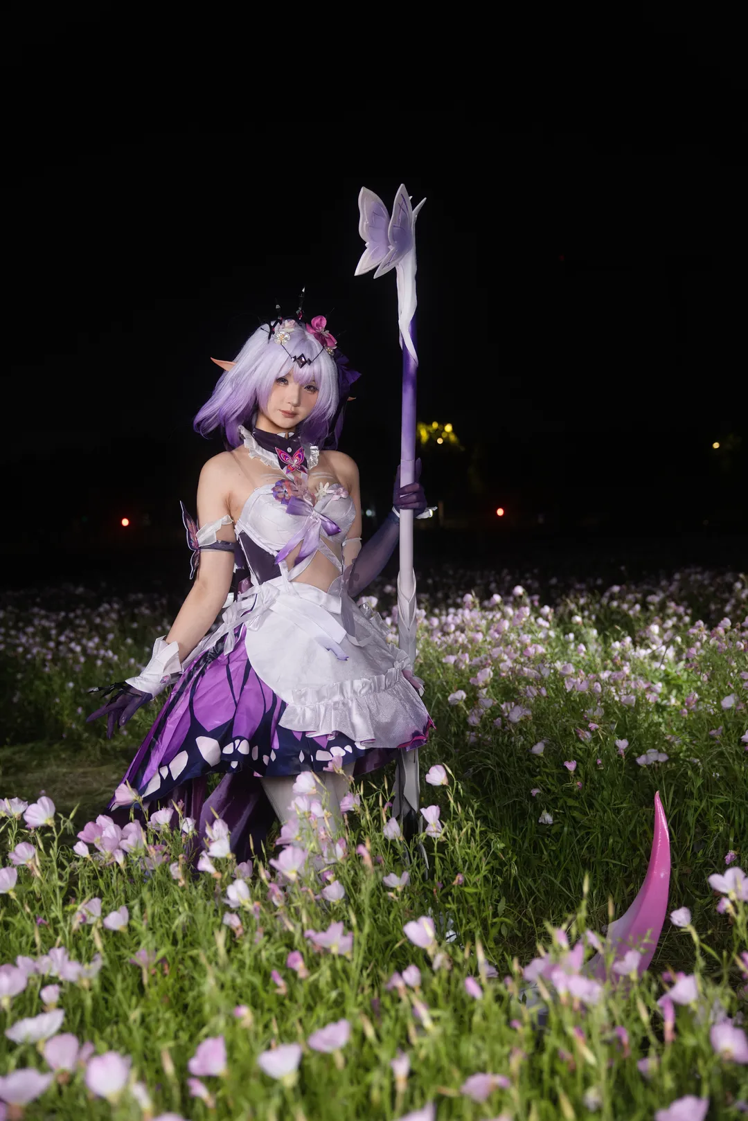【遐蝶cos】崩坏星穹铁道蝶恋花主题花海夜景 - 第 4 张
