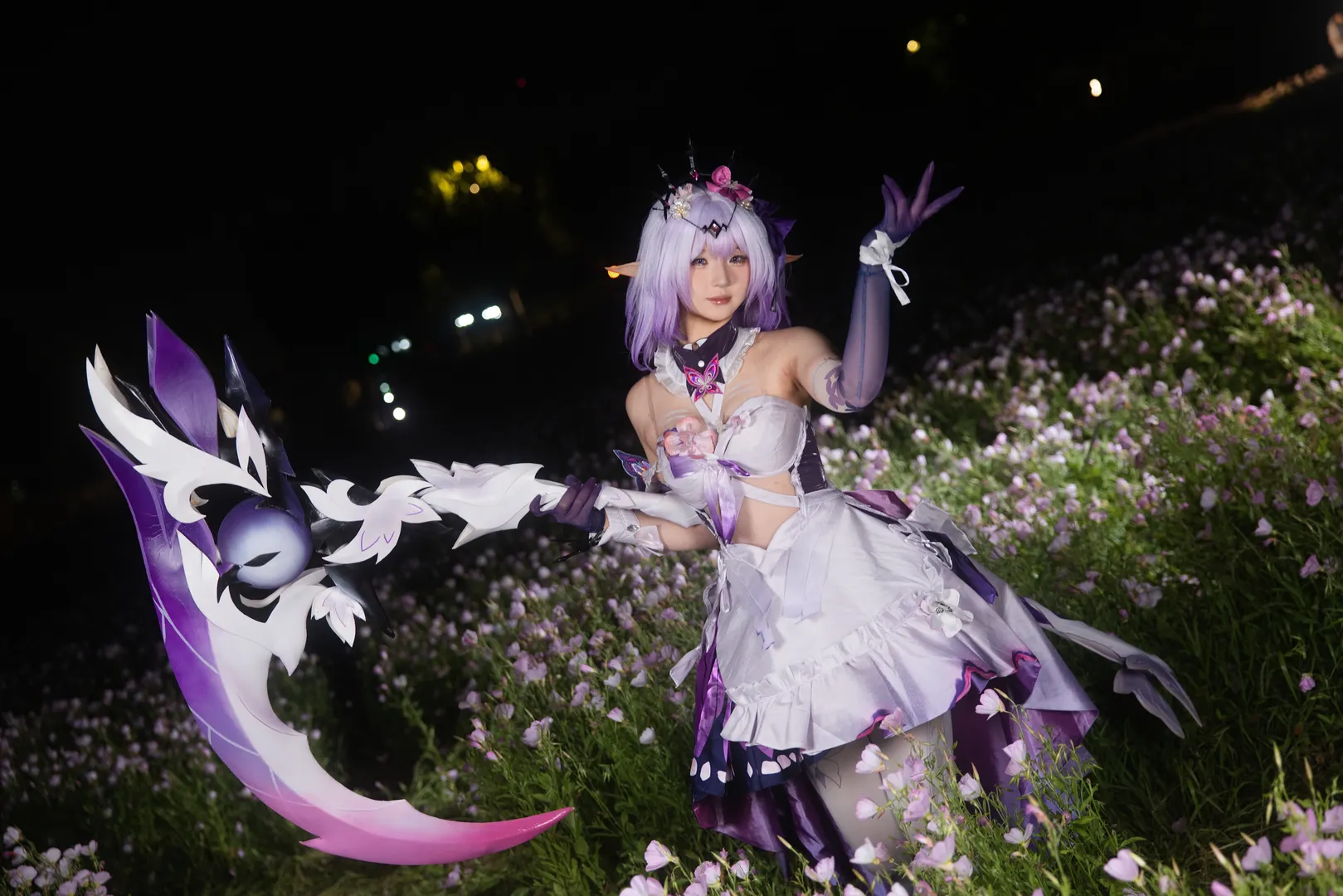 【遐蝶cos】崩坏星穹铁道蝶恋花主题花海夜景 - 第 5 张