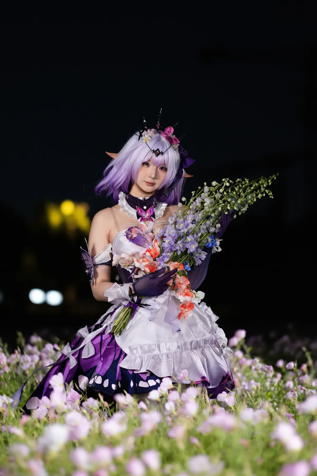【遐蝶cos】崩坏星穹铁道蝶恋花主题花海夜景 - 第 6 张