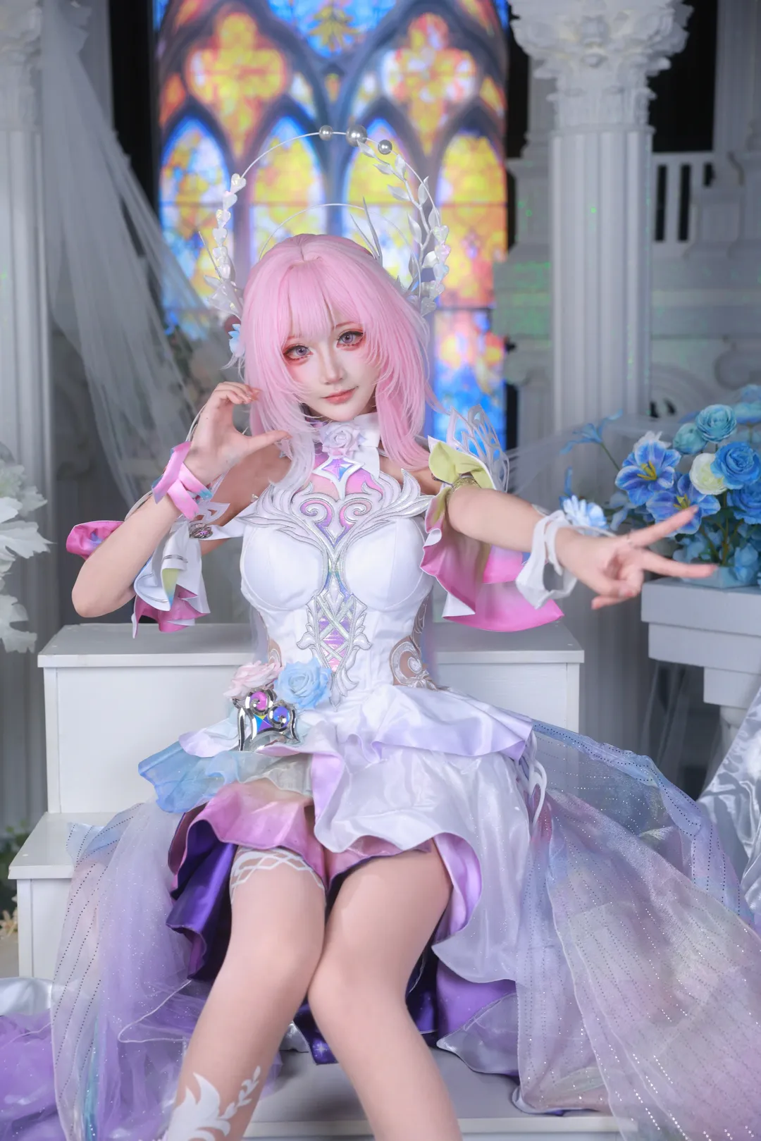 【昔涟cos】崩坏星穹铁道翁法罗斯的粉色梦幻 - 第 4 张