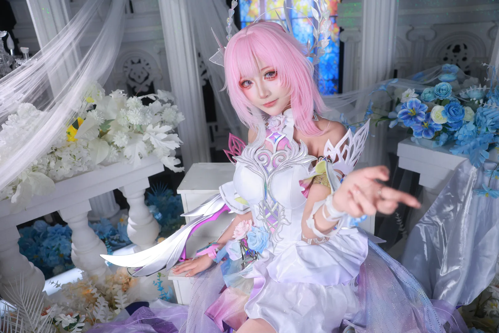 【昔漣cos】崩壞星穹鐵道翁法羅斯的粉色神明 - 第 1 張