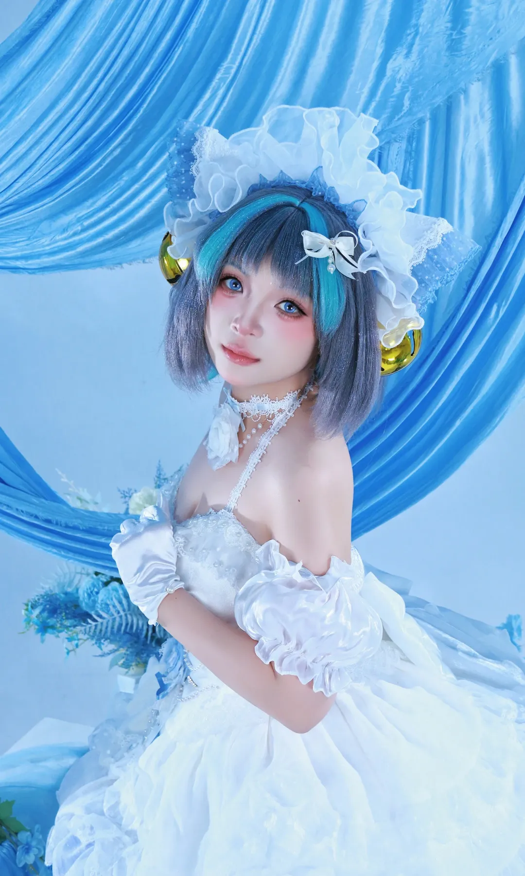 碧蓝航线柴郡花嫁cos，蓝色主题棚拍分享 - 第 1 张