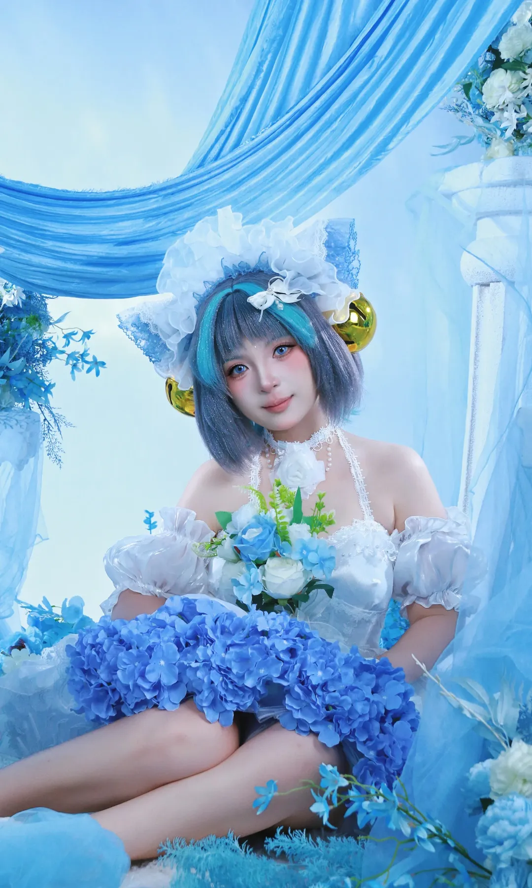 碧蓝航线柴郡花嫁cos，蓝色主题棚拍分享 - 第 3 张