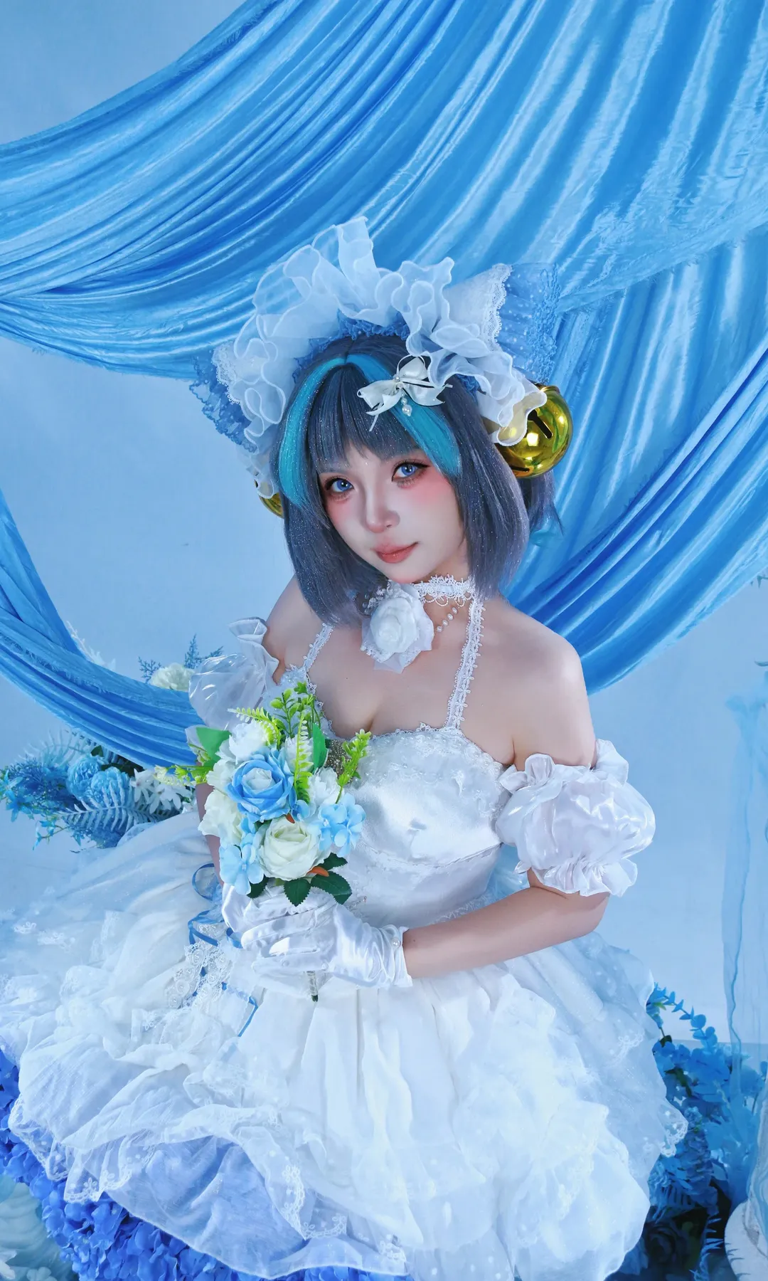 碧蓝航线柴郡花嫁cos，蓝色主题棚拍分享 - 第 5 张