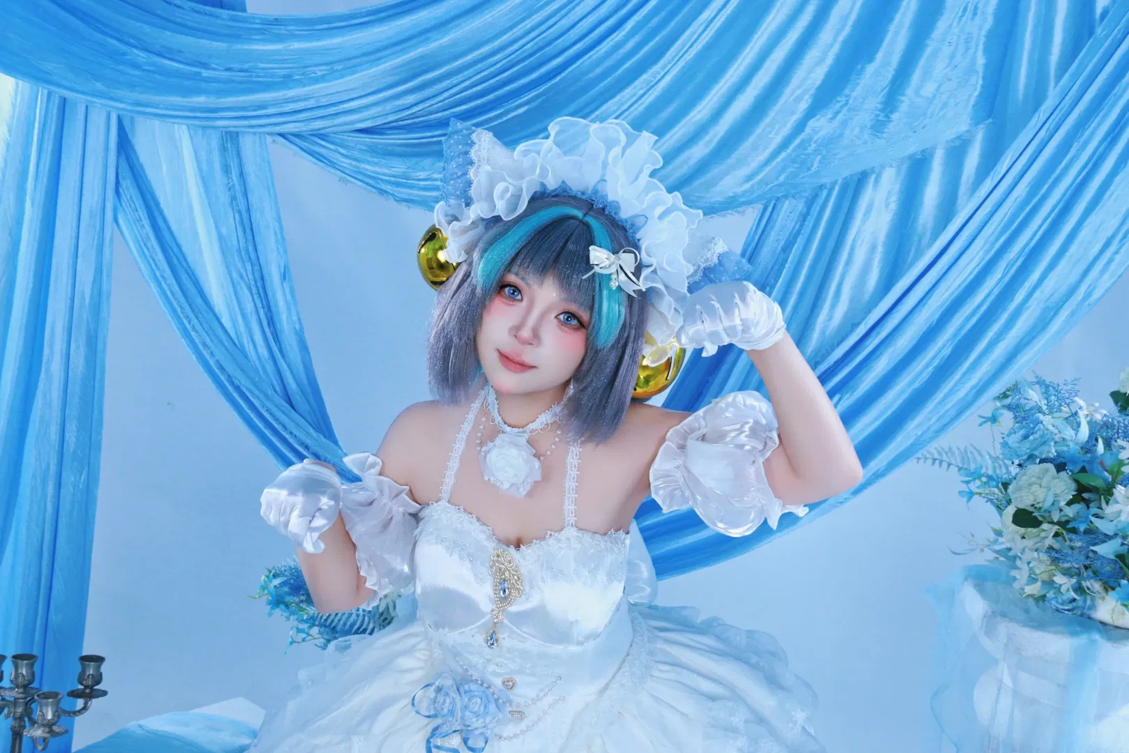 【柴郡cos】碧藍航線花嫁的藍白夢幻寫真 - 第 3 張