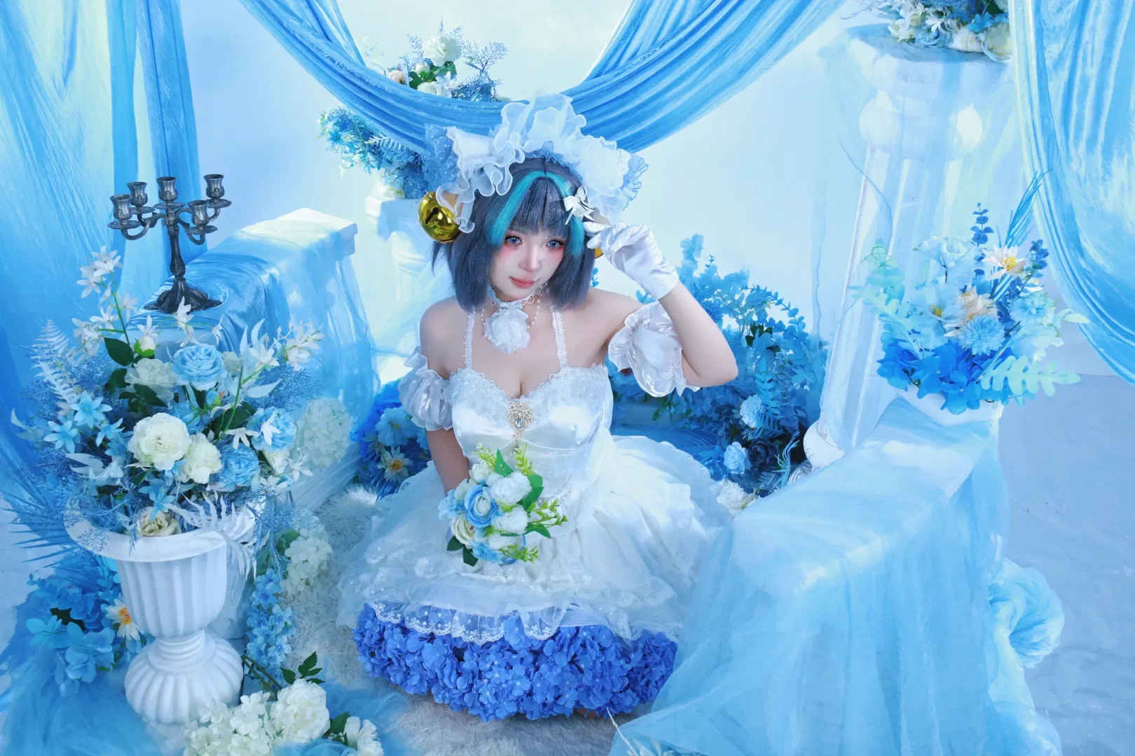 【柴郡cos】碧藍航線花嫁的藍白夢幻寫真 - 第 5 張