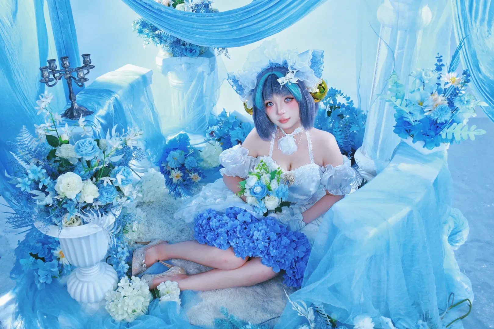 【柴郡cos】碧藍航線花嫁的藍白夢幻寫真 - 第 6 張