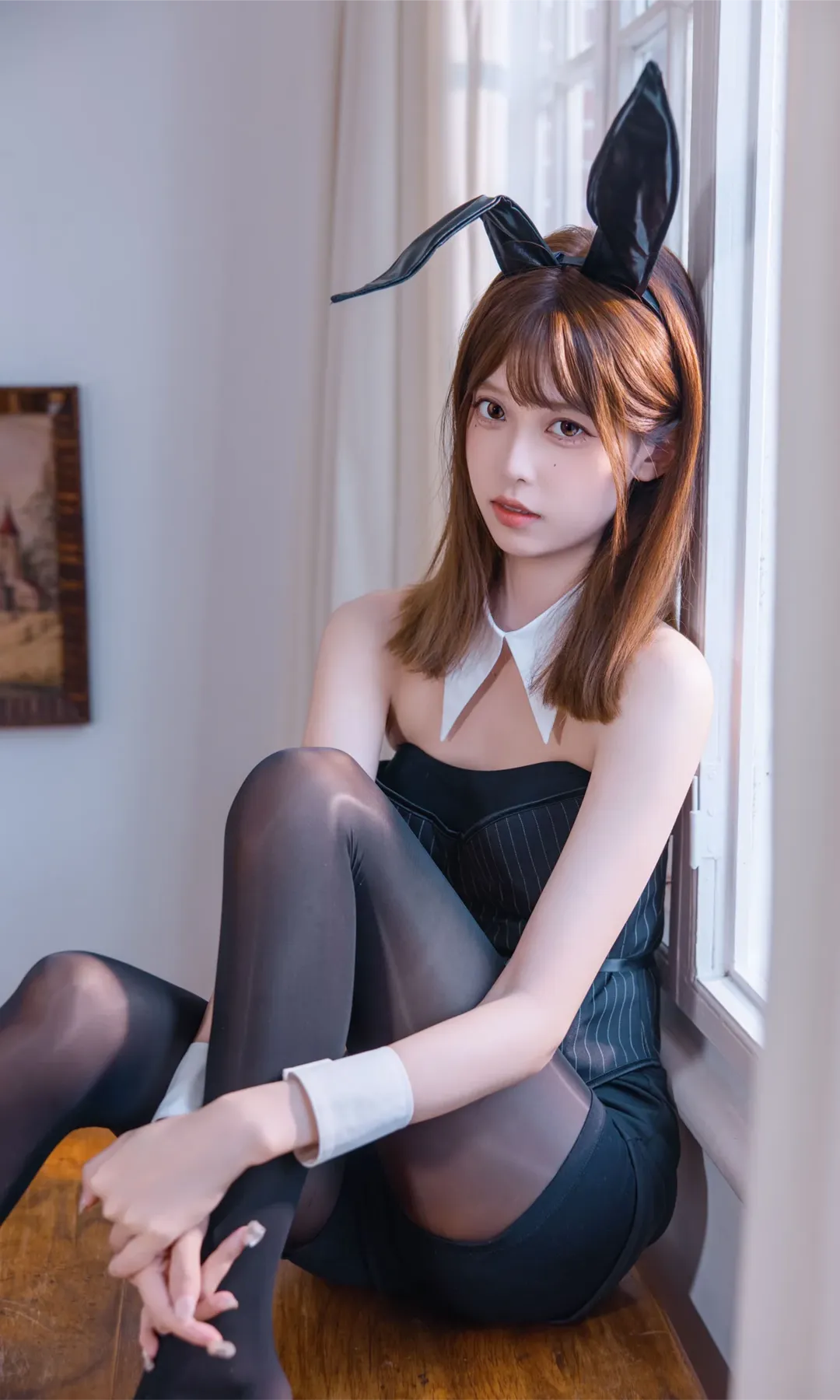 兔耳黑丝写真，24mm装不下的长腿 - 第 4 张