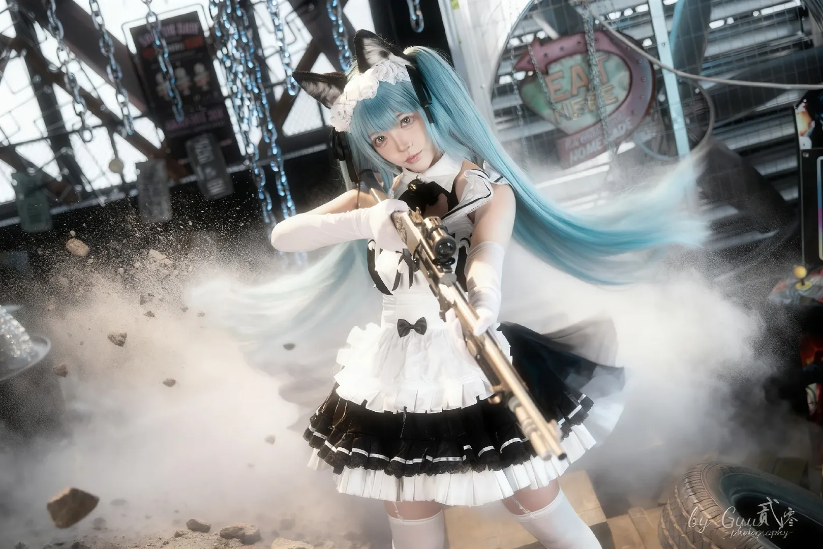 【普丽瓦蒂cos】妮姬普丽瓦蒂的工业风战术女仆反差感 - 第 3 张
