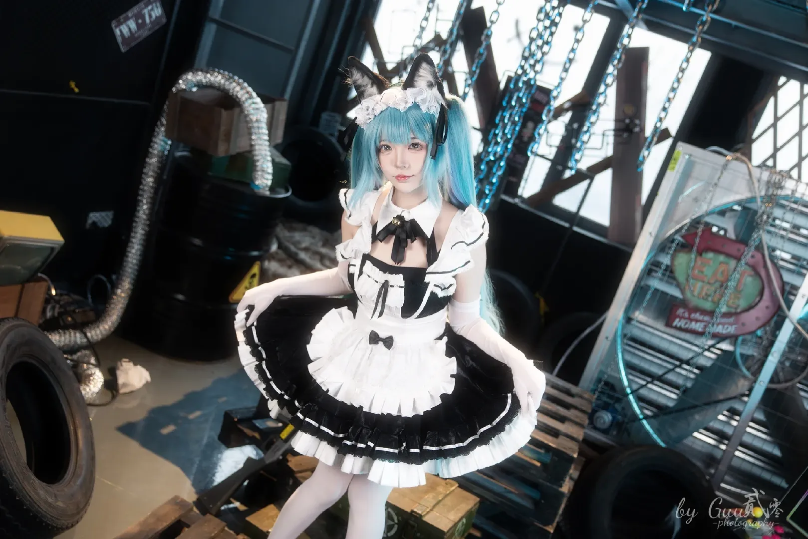 【普丽瓦蒂cos】妮姬普丽瓦蒂的工业风战术女仆反差感 - 第 4 张