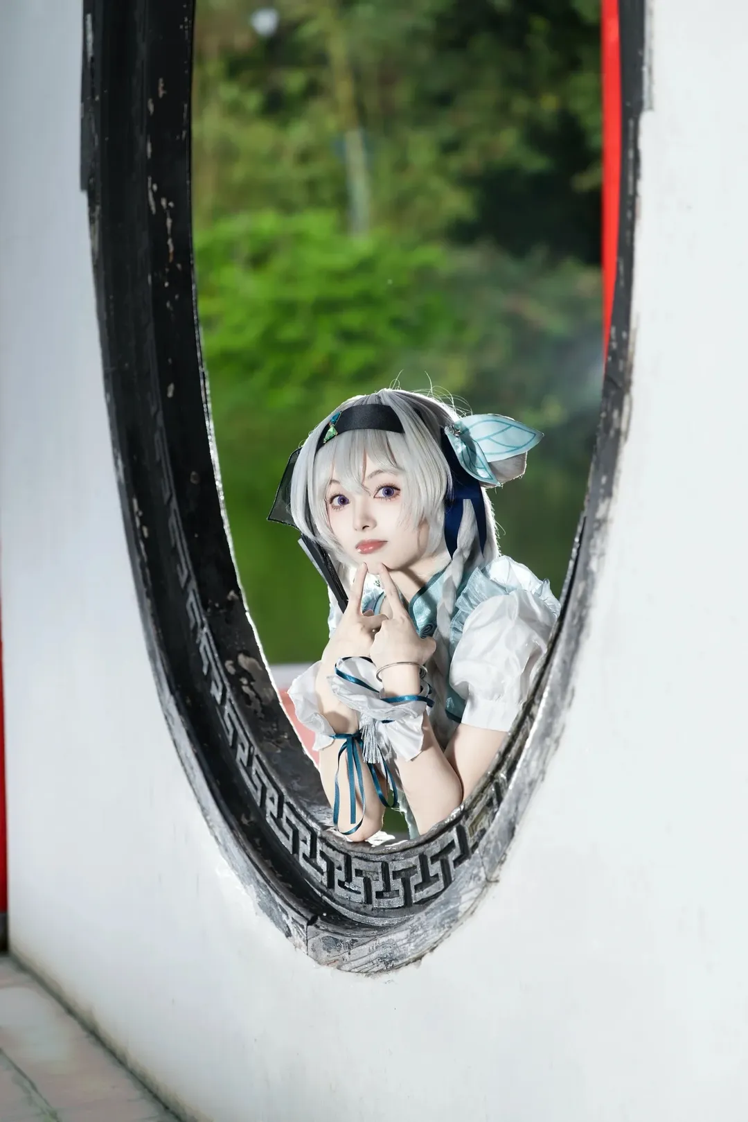 【流萤cos】中山公园雨后出片，中华娘造型的国风氛围感拉满 - 第 4 张