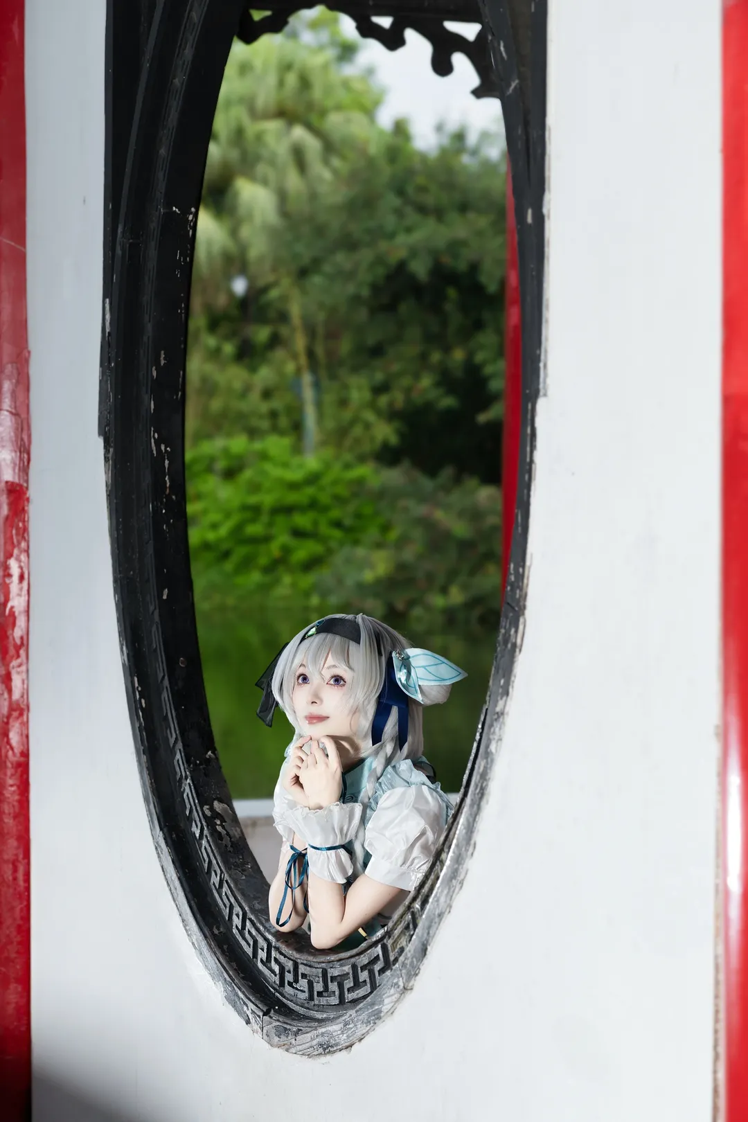 【流萤cos】中山公园雨后出片，中华娘造型的国风氛围感拉满 - 第 6 张