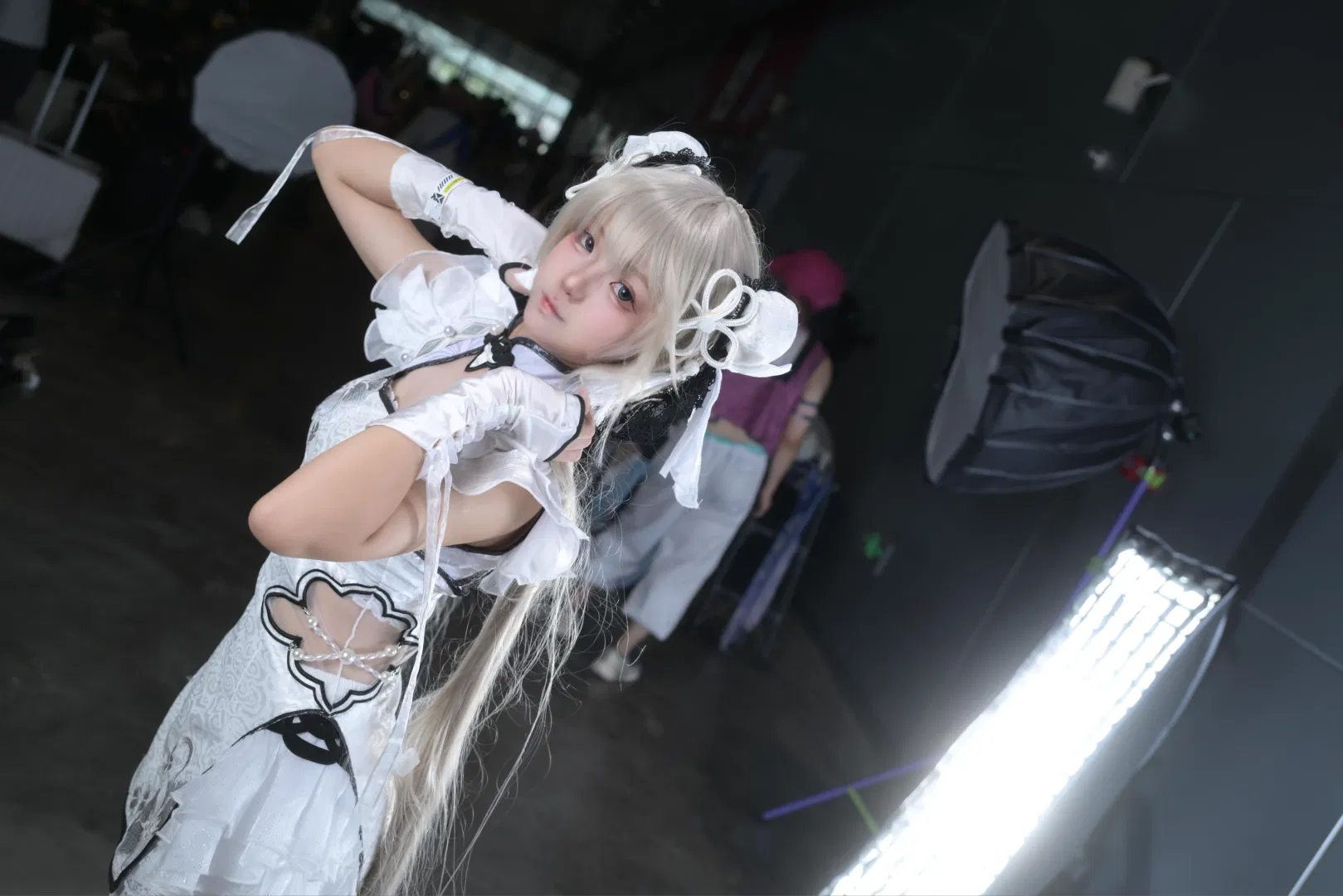【殷紫萍cos】永劫无间江门结缘漫展，白丝与蕾丝旗袍的碰撞 - 第 4 张
