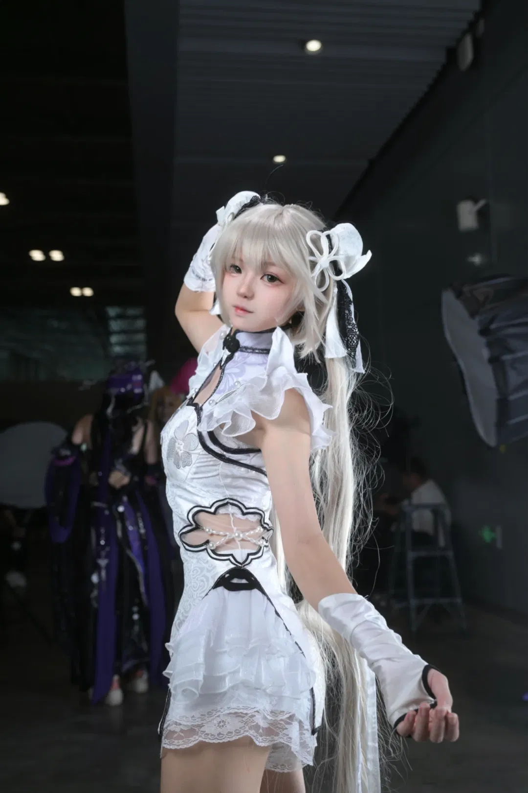 【殷紫萍cos】永劫无间江门结缘漫展，白丝与蕾丝旗袍的碰撞 - 第 5 张