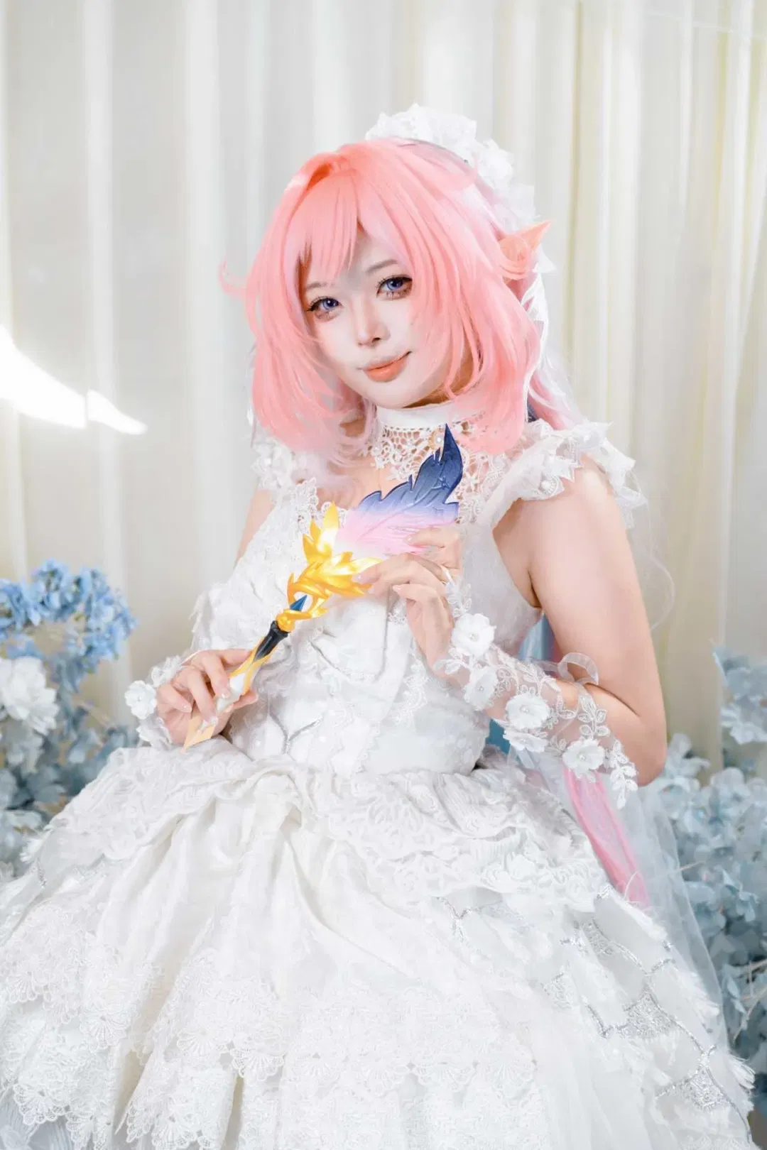 【昔涟cos】崩坏星穹铁道徜若天使不能飞翔的纯白写真 - 第 3 张