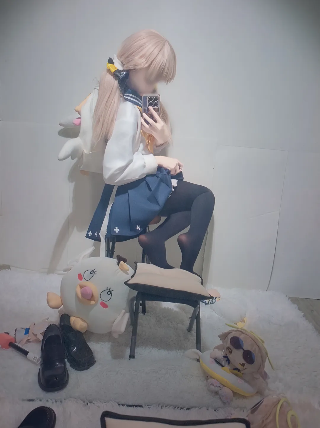 【日富美cos】蔚蓝档案的元气JK制服与黑丝穿搭分享 - 第 3 张