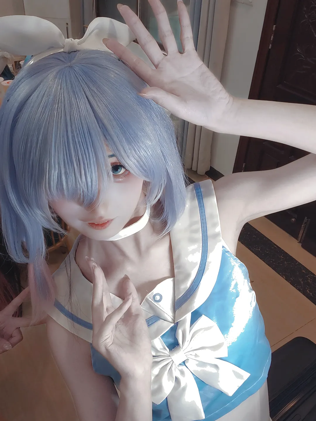 【阿羅娜cos】蔚藍檔案裡的藍毛小惡魔 - 第 1 張