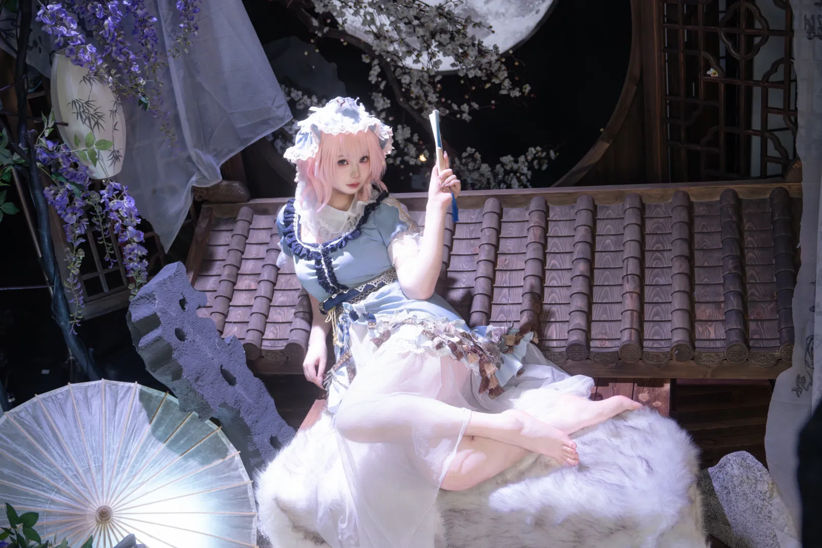 【西行寺幽幽子cos】东方Project 幻想乡的月下漫步 - 第 4 张