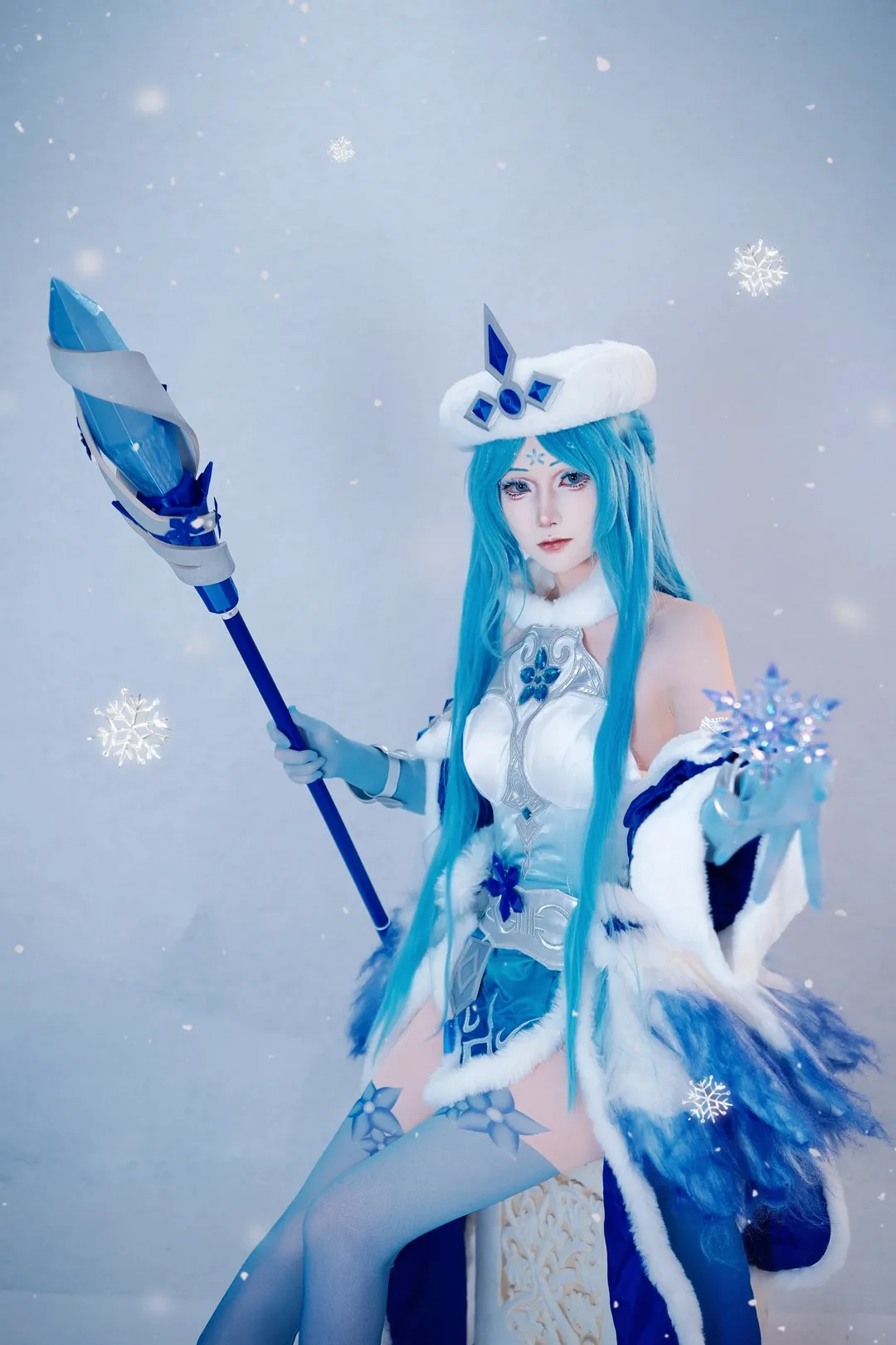 【王昭君cos】王者荣耀冰雪之华白梅落日的出片分享 - 第 1 张