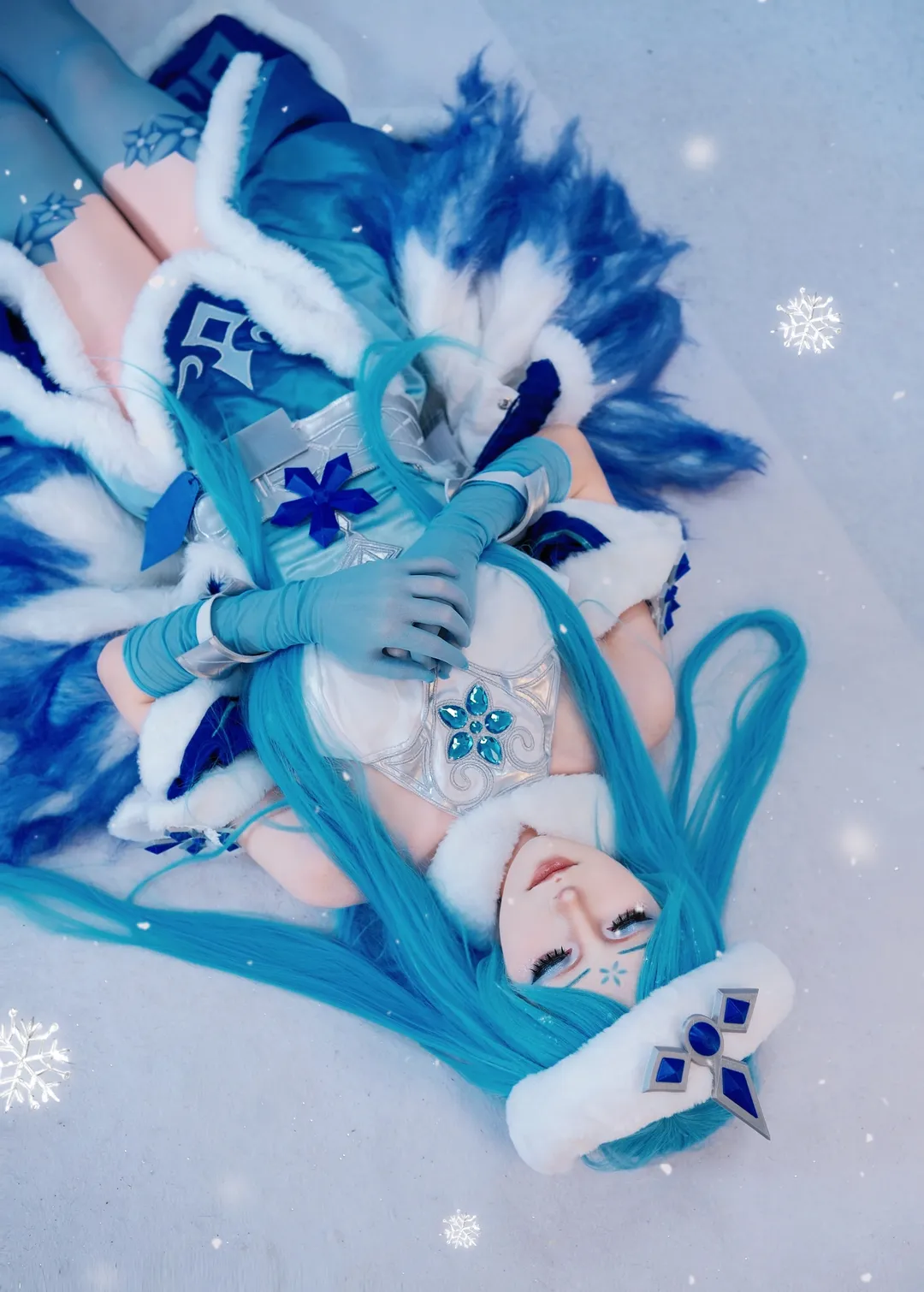 【王昭君cos】王者荣耀冰雪之华白梅落日的出片分享 - 第 5 张