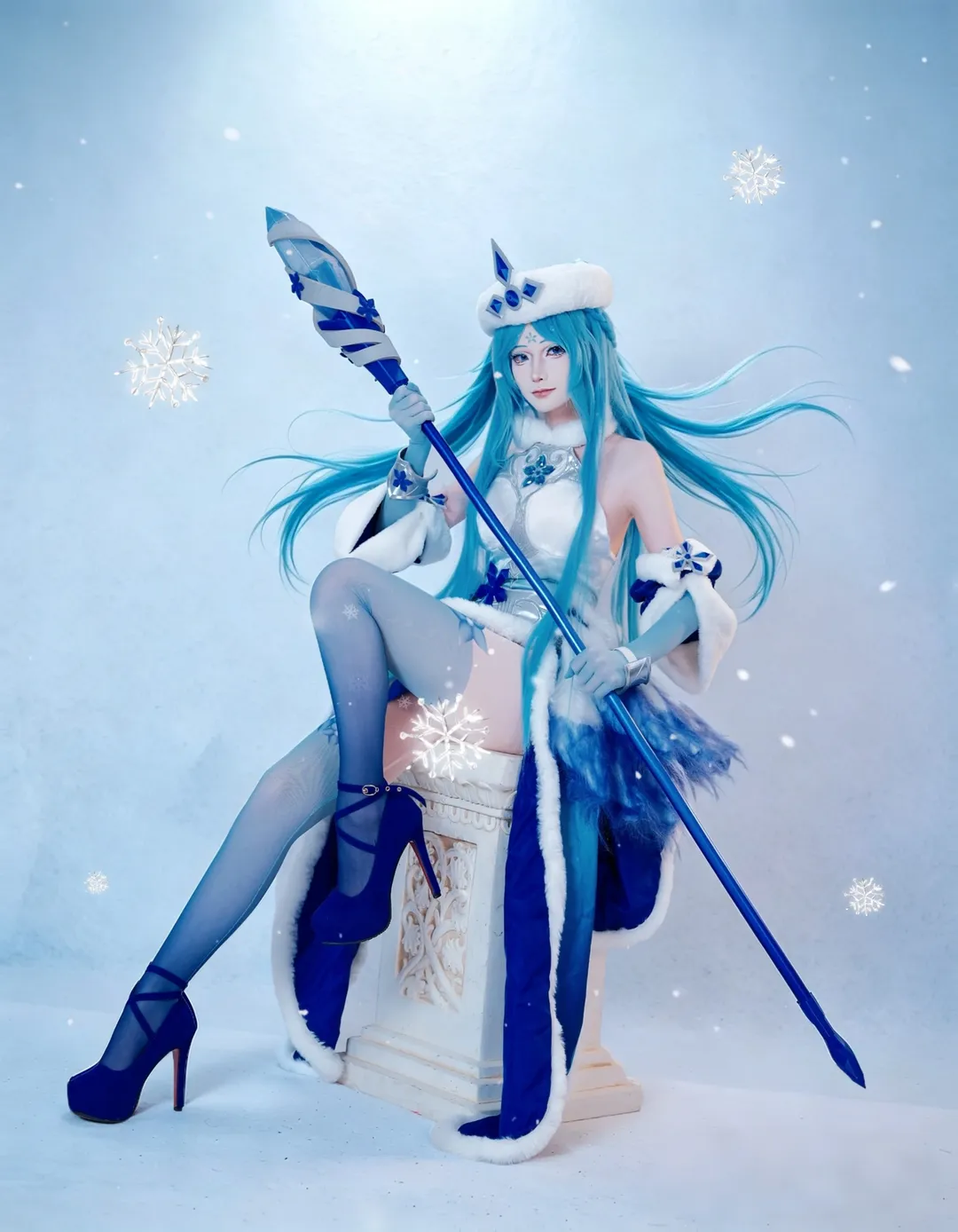 【王昭君cos】王者荣耀冰雪之华白梅落日的出片分享 - 第 6 张