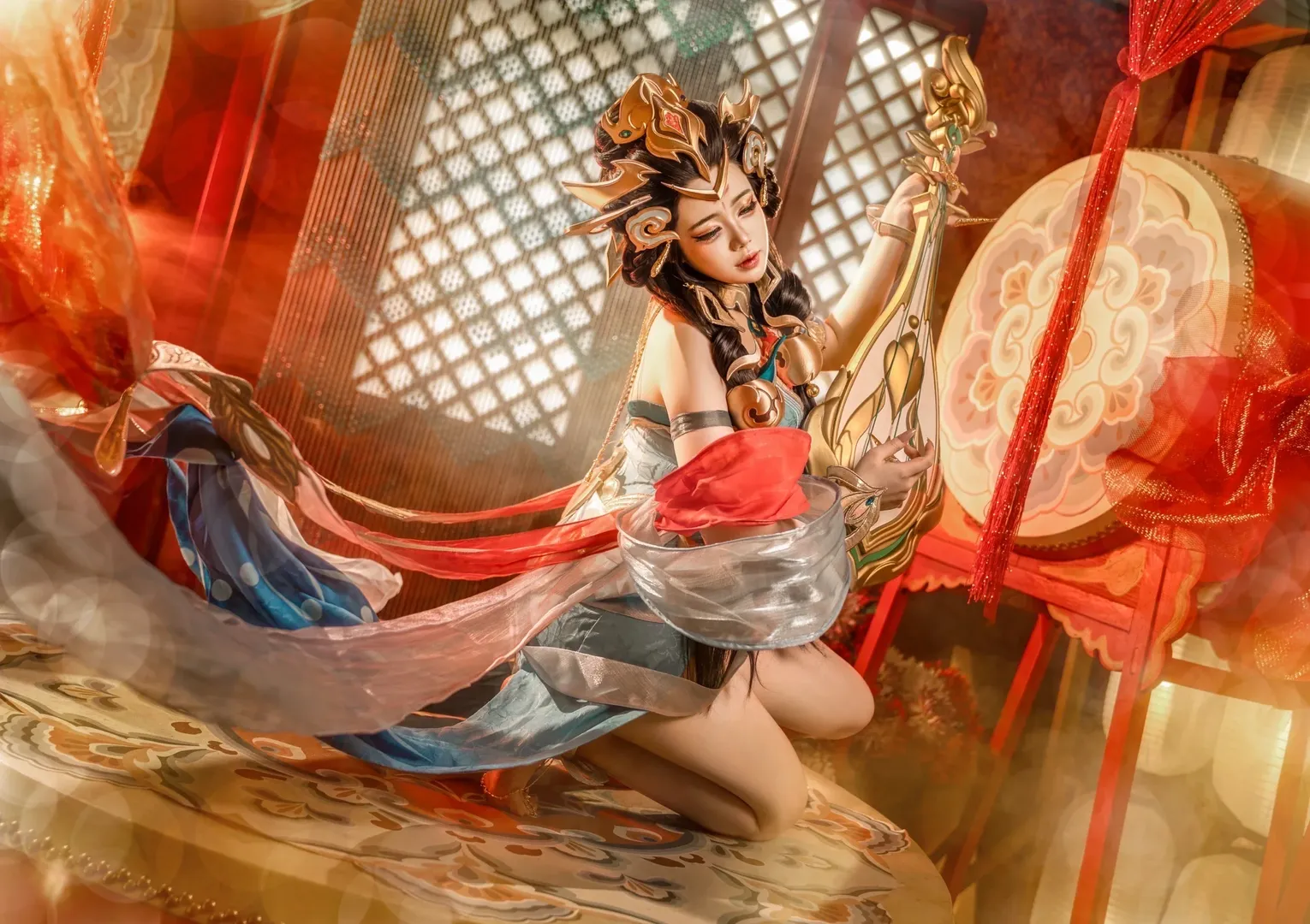 【杨玉环cos】王者荣耀杨玉环原皮，青绿霓裳的影像记录 - 第 10 张