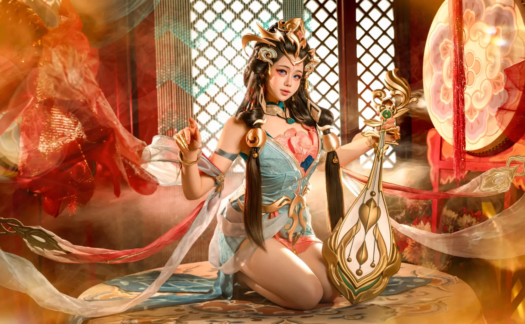 【杨玉环cos】王者荣耀杨玉环原皮，青绿霓裳的影像记录 - 第 12 张