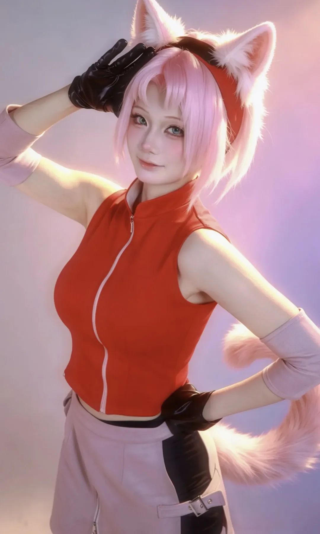 【春野樱cos】火影忍者里的粉色元气少女 - 第 3 张