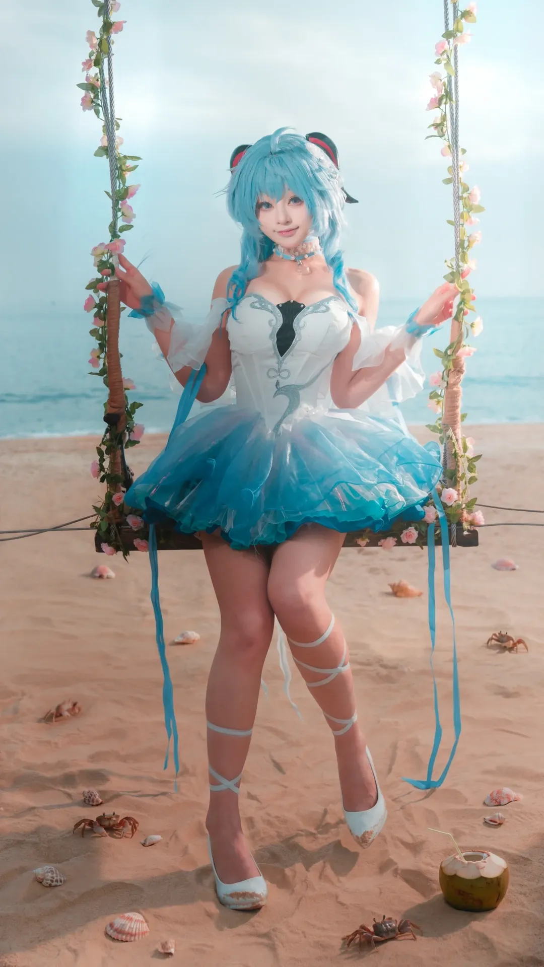 【甘雨cos】甘雨芭蕾主题海景三连拍