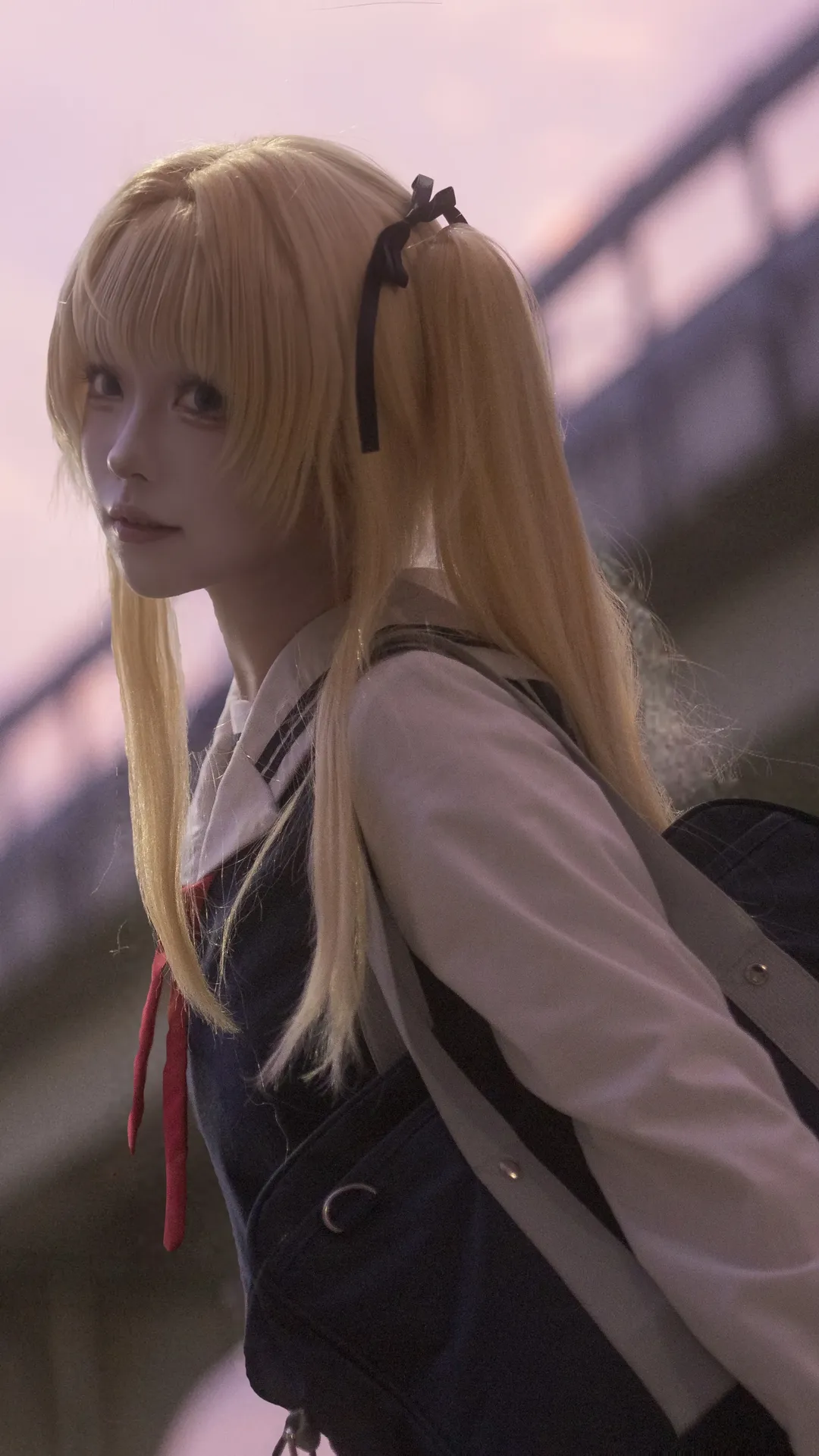【英梨梨cos】粉紫色晚霞下的路人女主 - 第 1 张