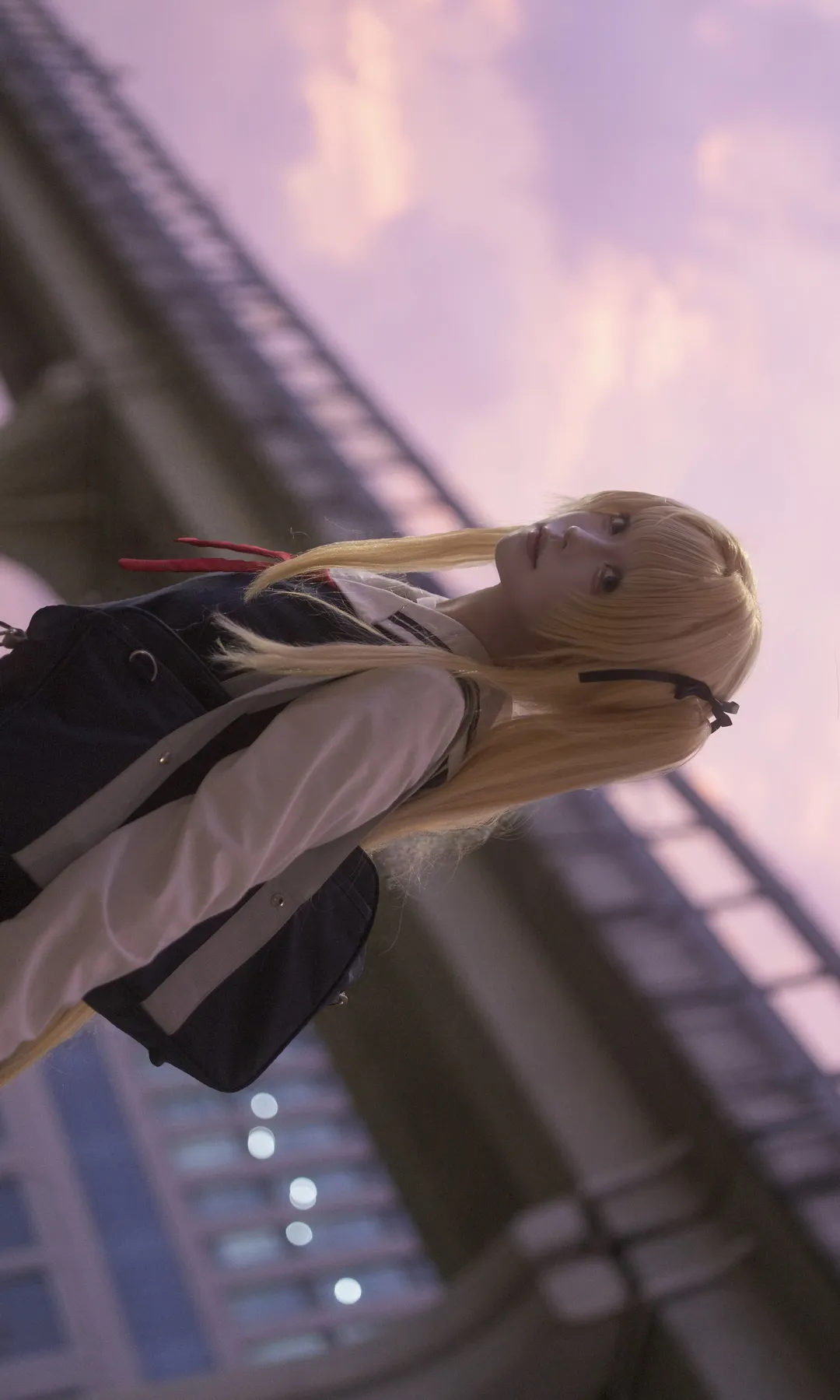 【英梨梨cos】粉紫色晚霞下的路人女主 - 第 2 张