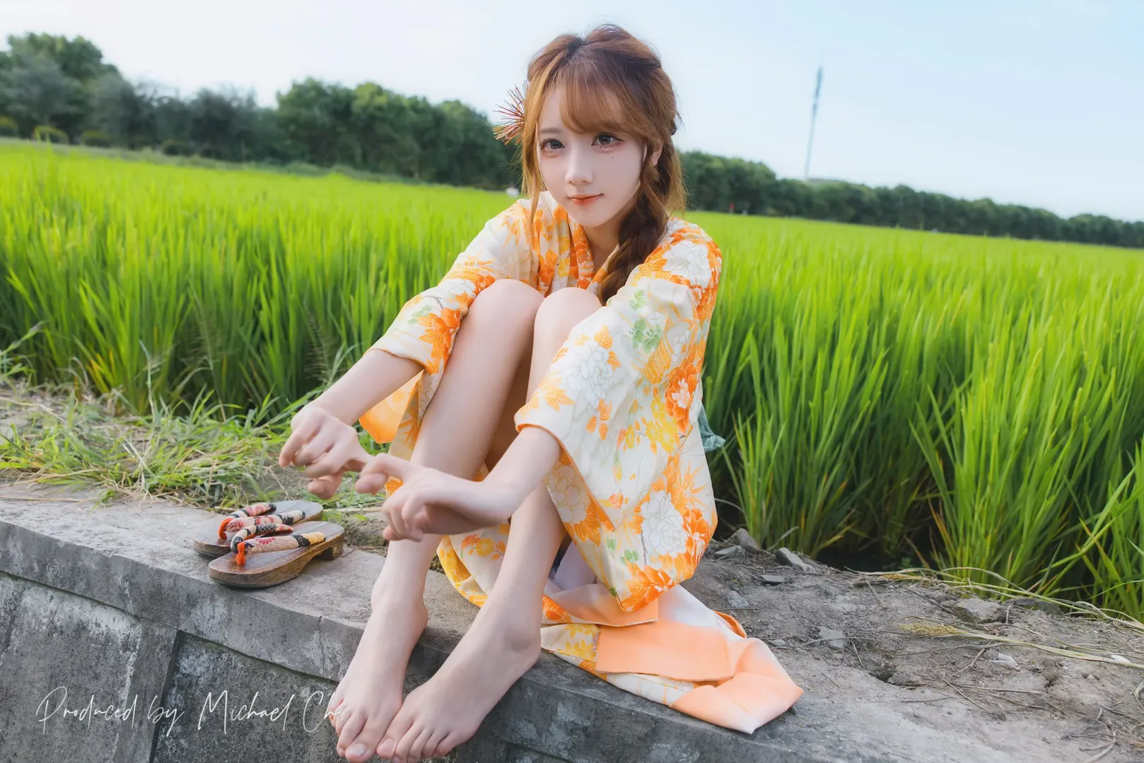 夏末稻田里的日系浴衣写真 - 第 3 张