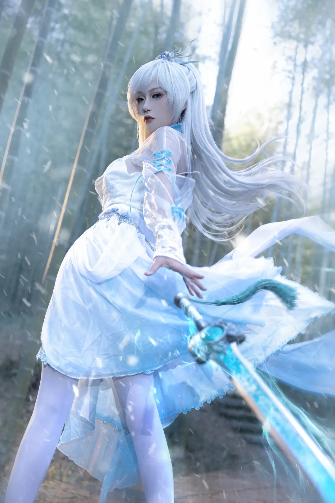 【顾清寒cos】永劫无间竹林雪景，一剑霜寒十四州 - 第 2 张